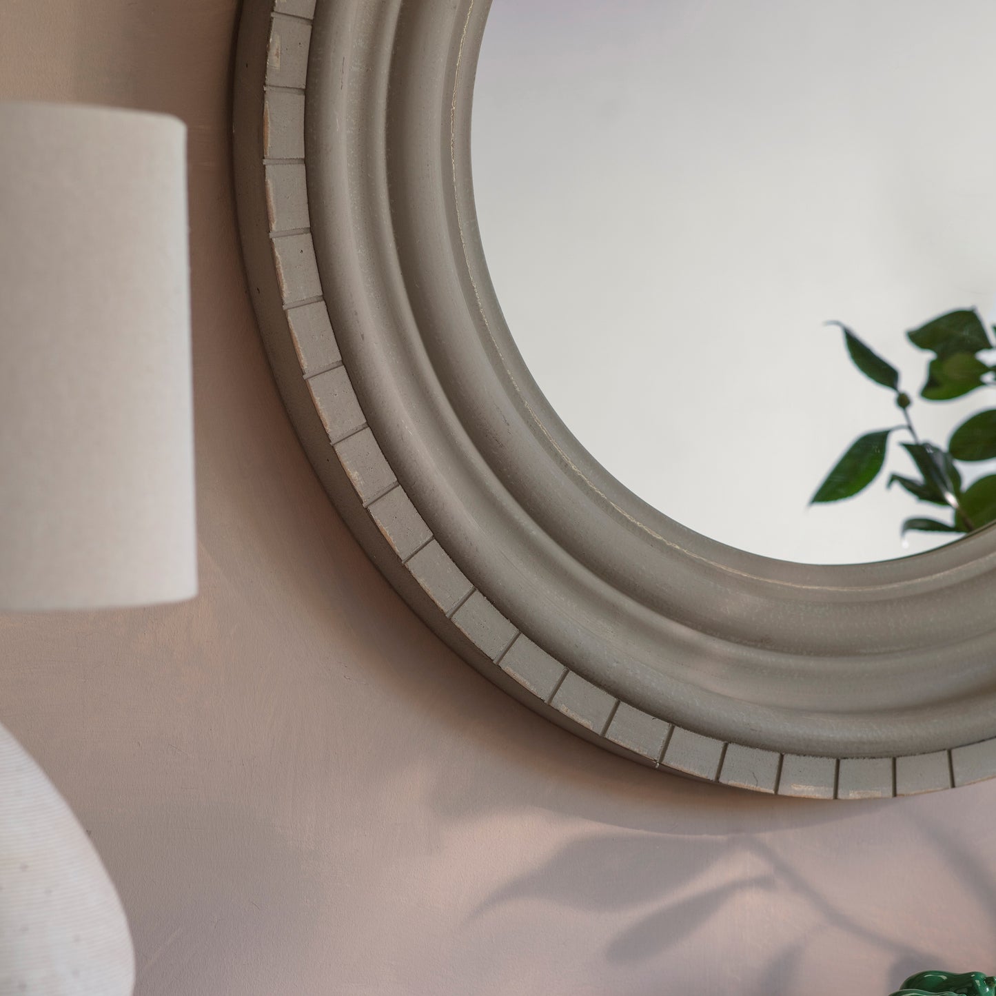 Wilton Grey Round Mirror