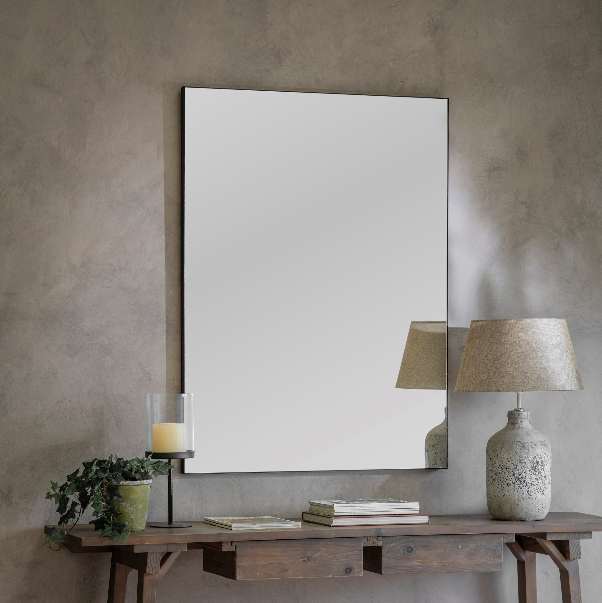 Wilton Antiqued Glass and Iron Mirror