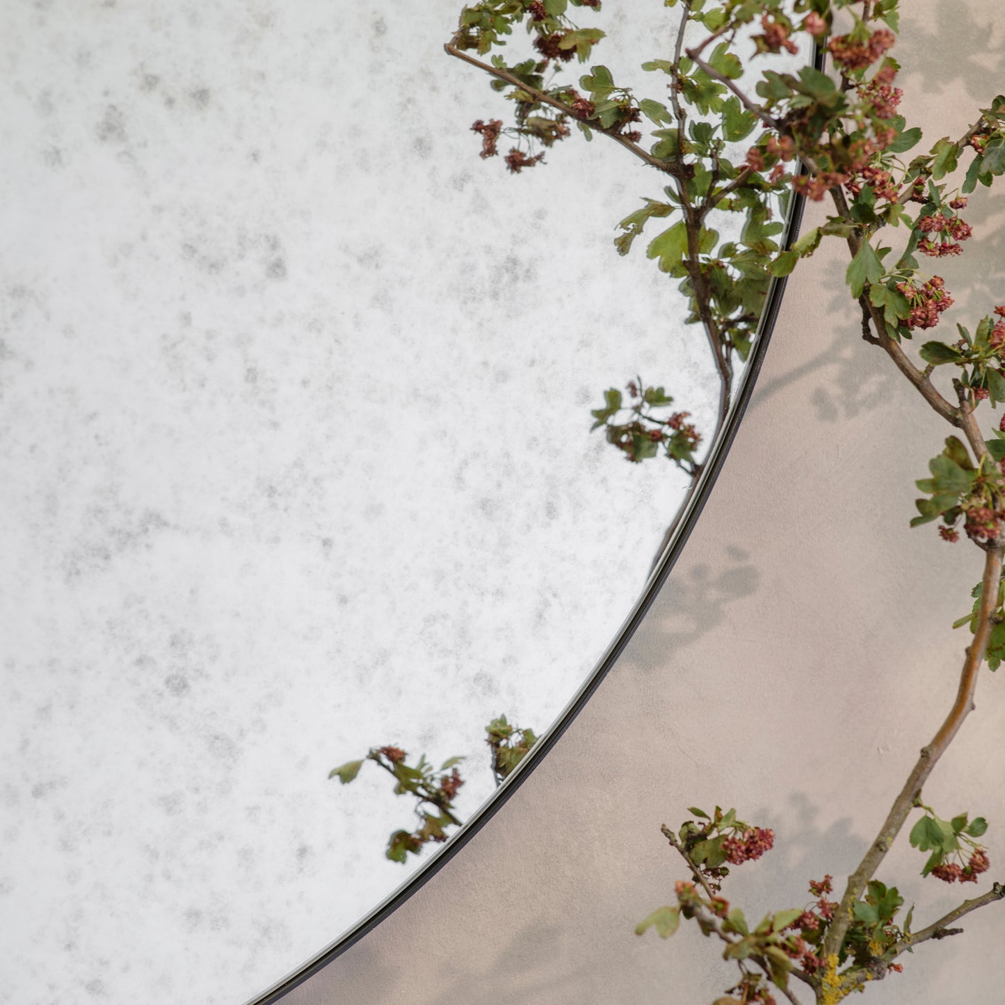 Wilton Antiqued Round Mirror