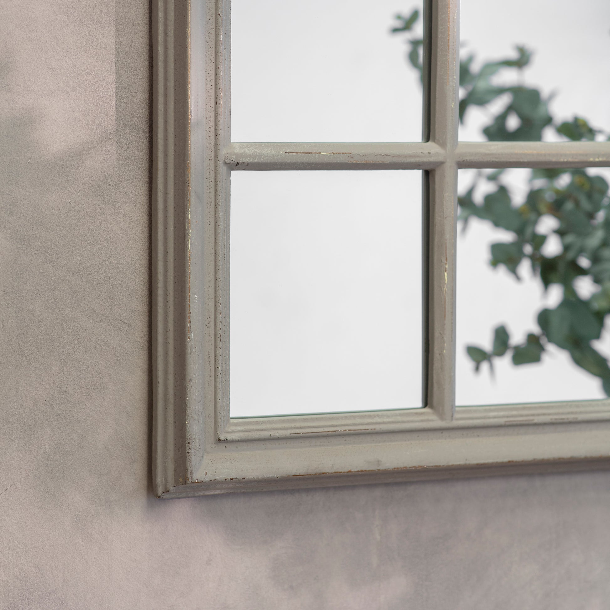 Wilton Grey Arched Window Mirror