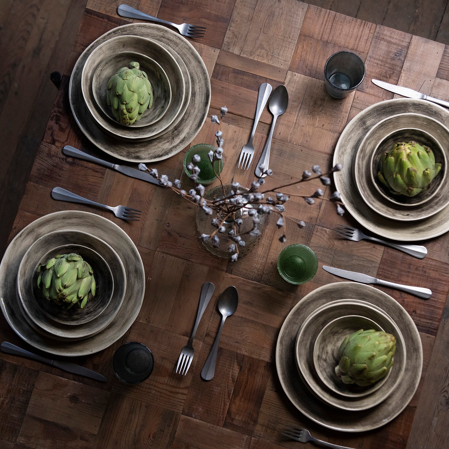 Wonki Ware 16 Piece Plain Wash Dinner Service Black