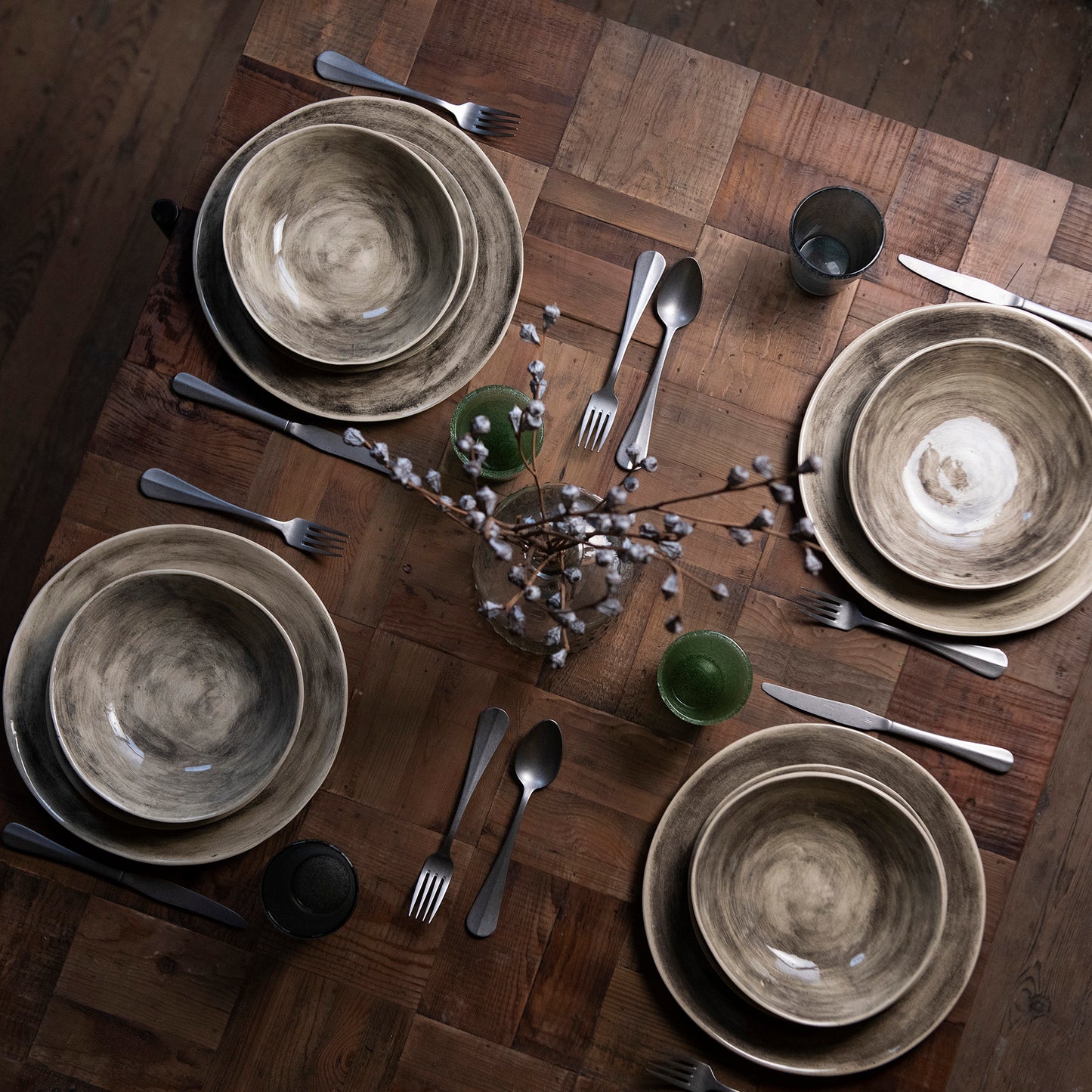 Wonki Ware 16 Piece Plain Wash Dinner Service Black