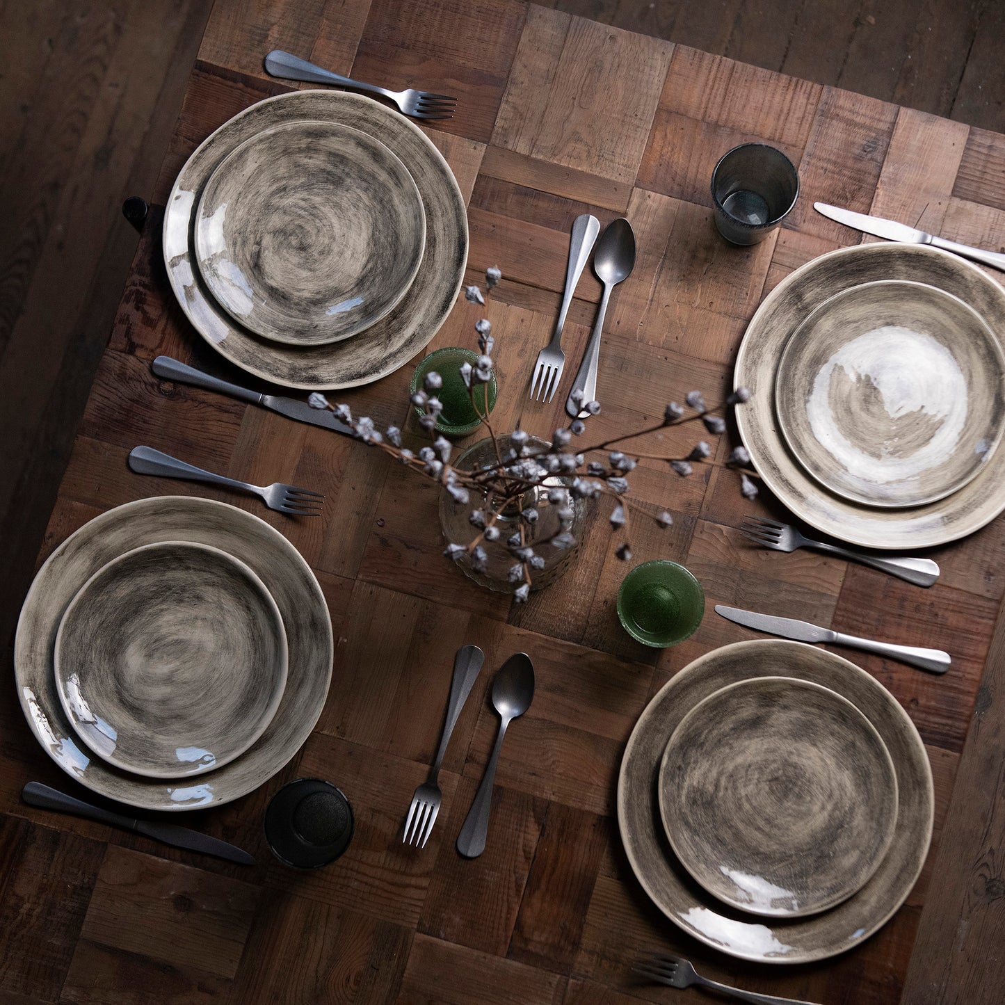 Wonki Ware 16 Piece Plain Wash Dinner Service Black