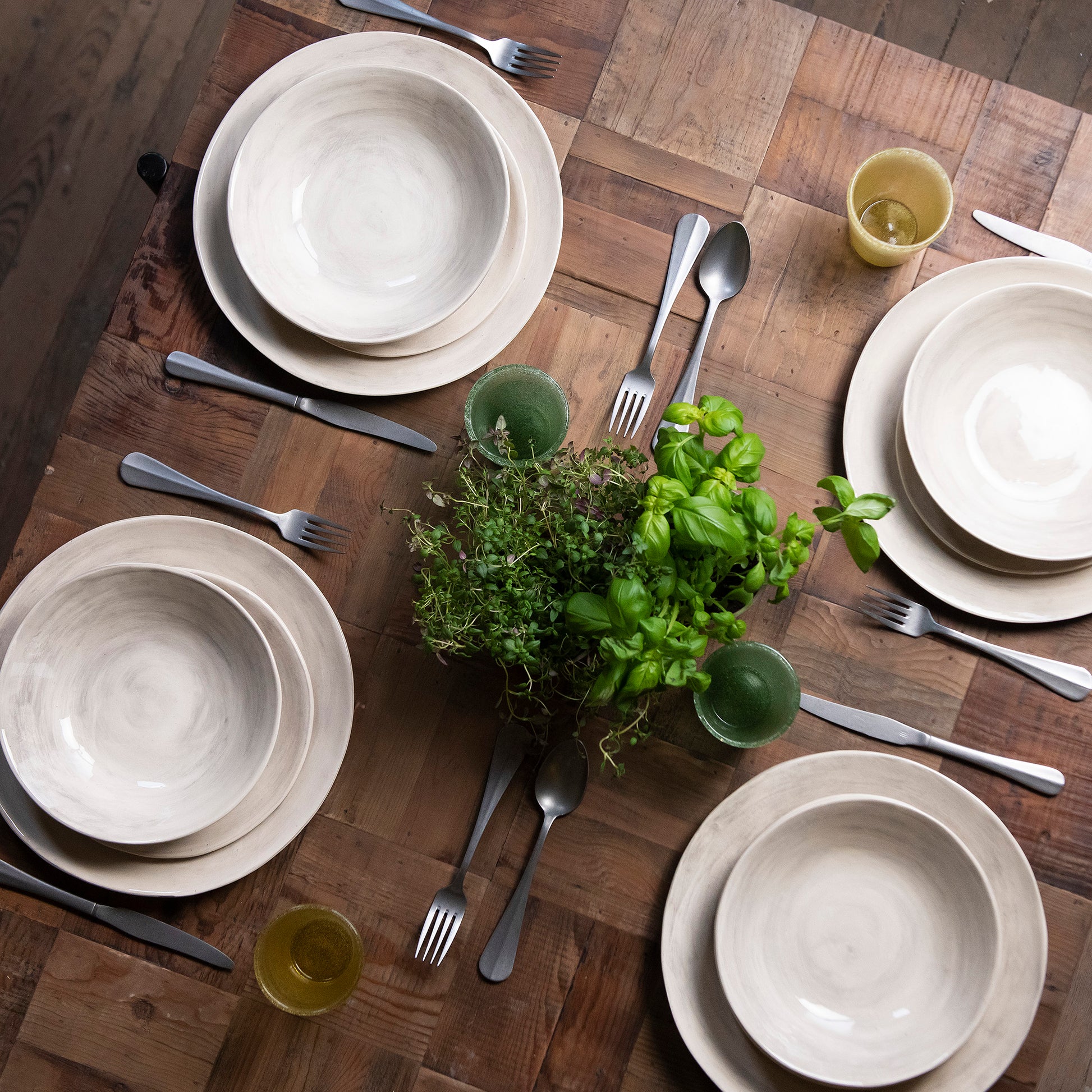 Wonki Ware 16 Piece Plain Wash Dinner Service Warm Grey