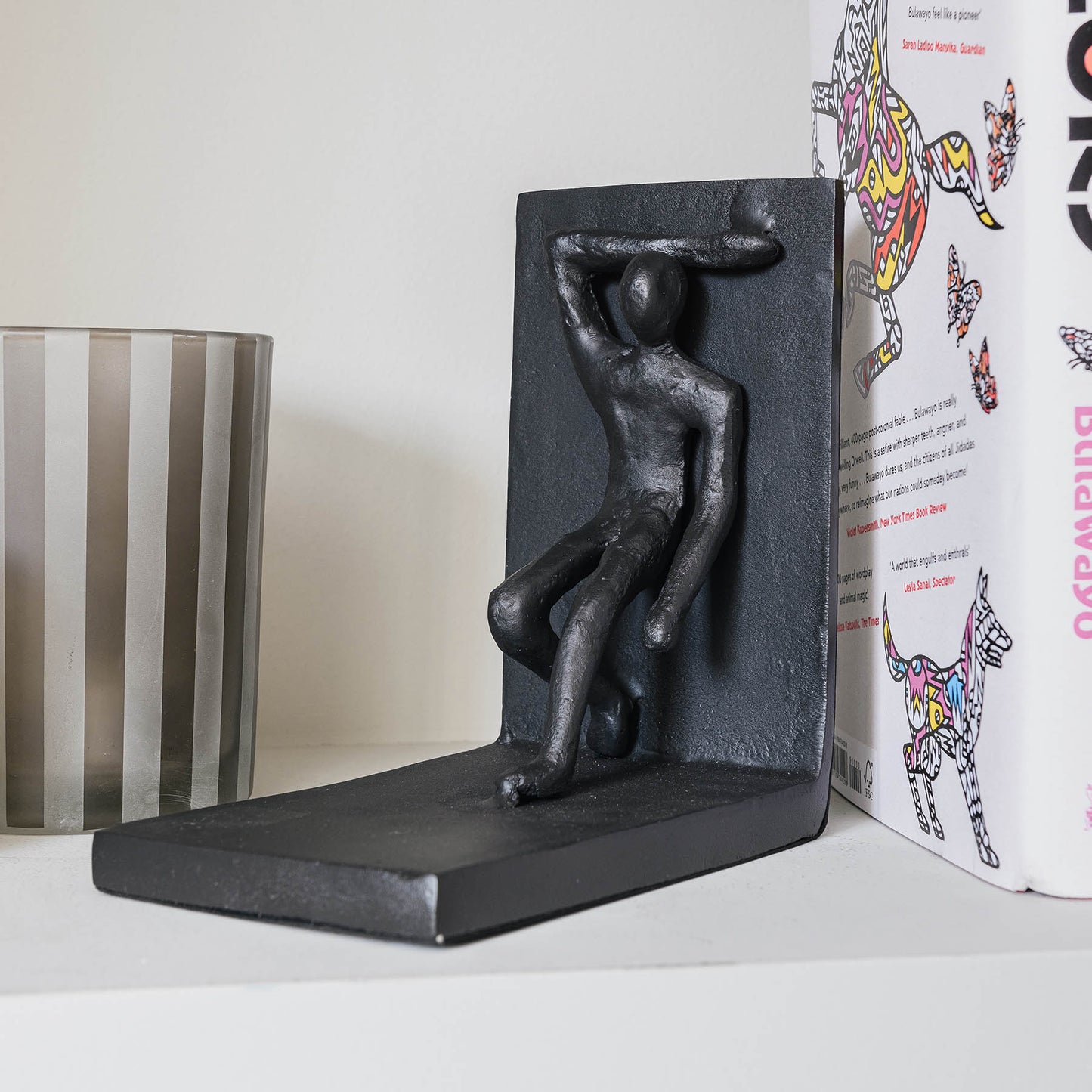 Aluminium Stretching People Bookends