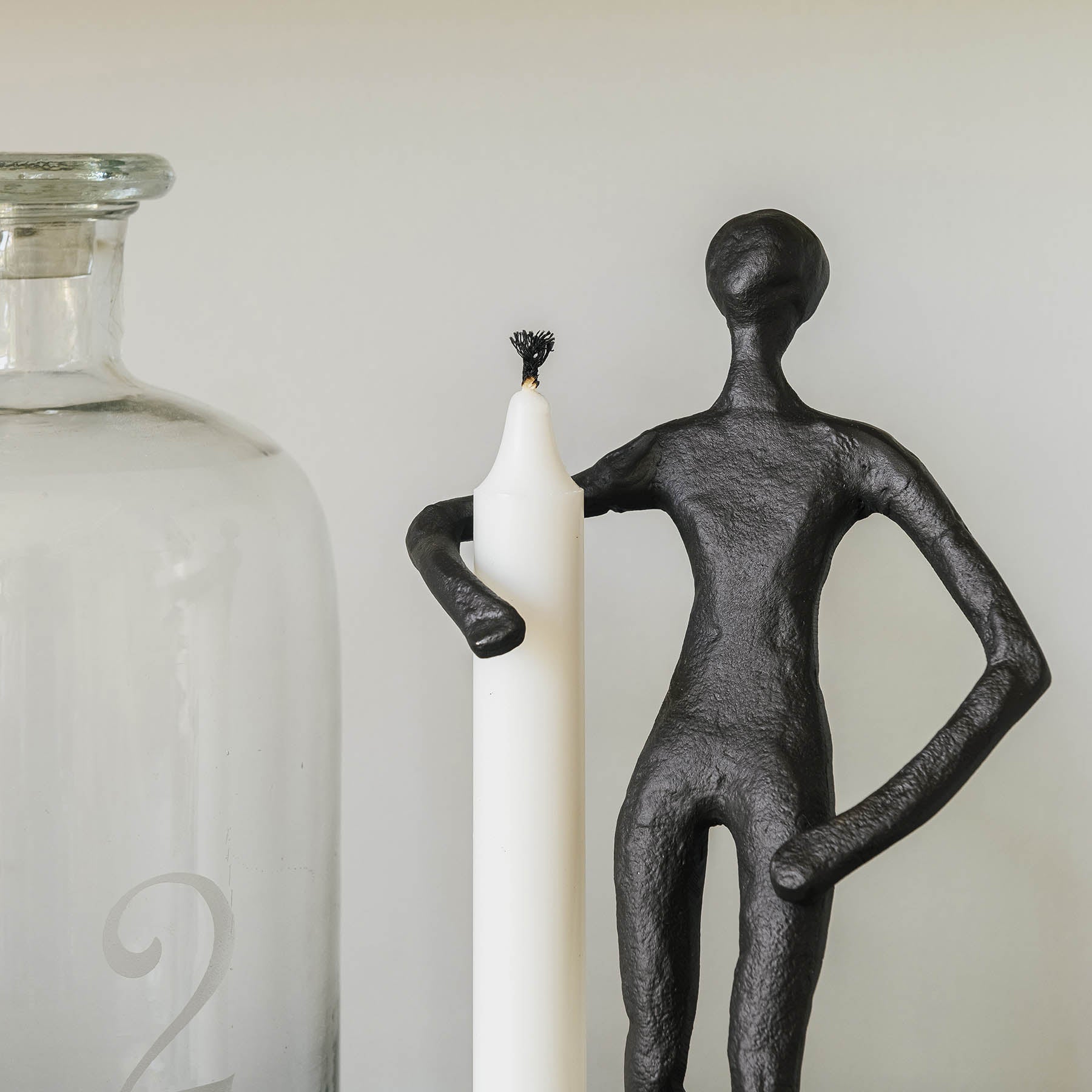 Aluminium Standing Statue Candle Holder
