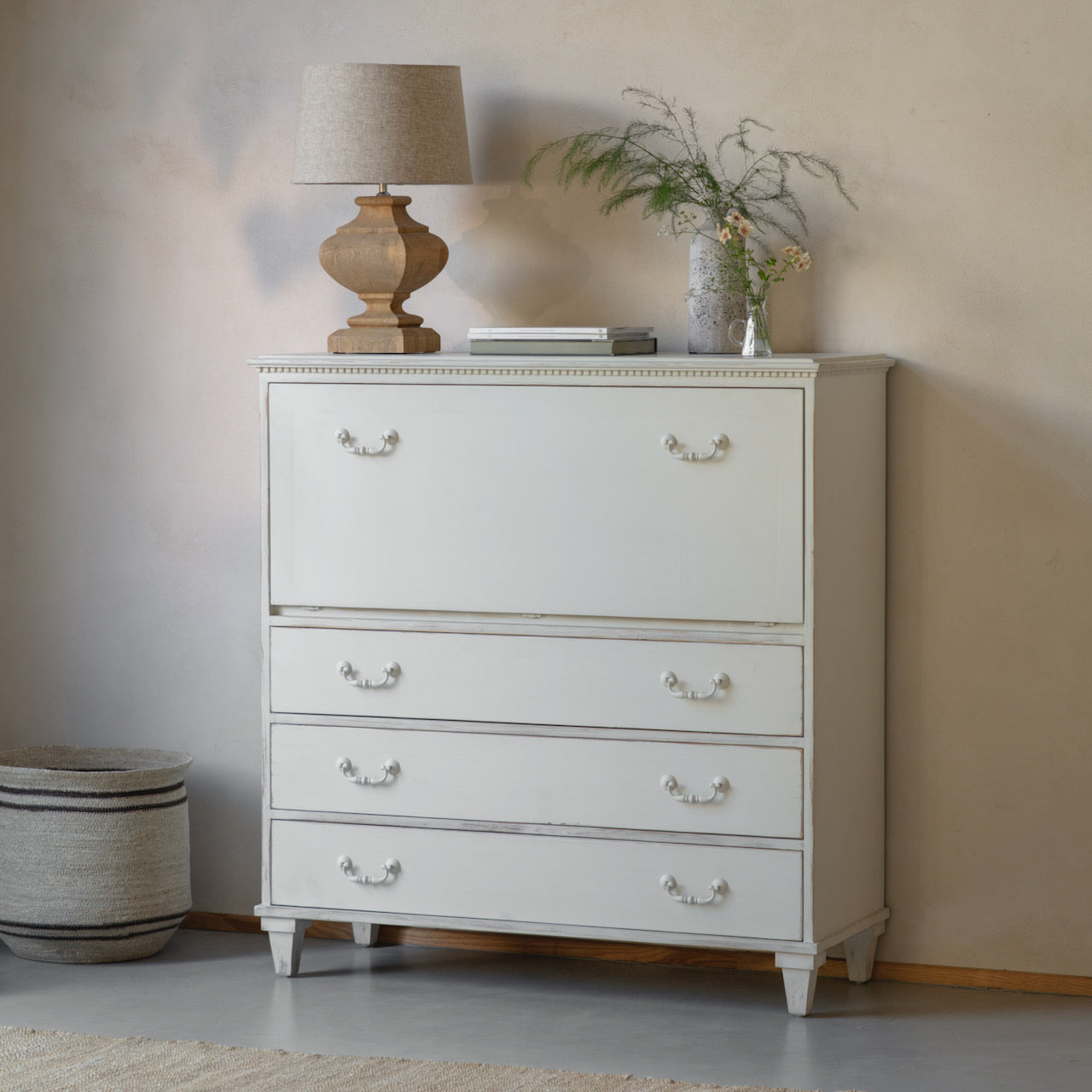 Loumarin White Secretary Desk