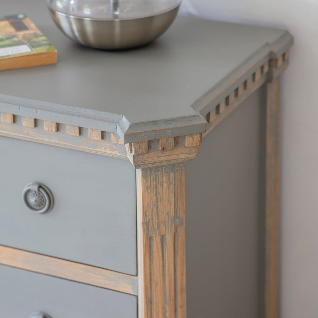 Loumarin Large Grey Chest of 3 Drawers