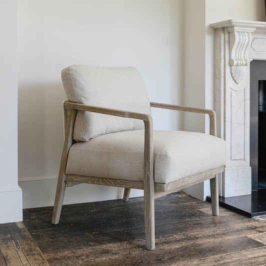 San Clemente Oatmeal Rope Back Armchair