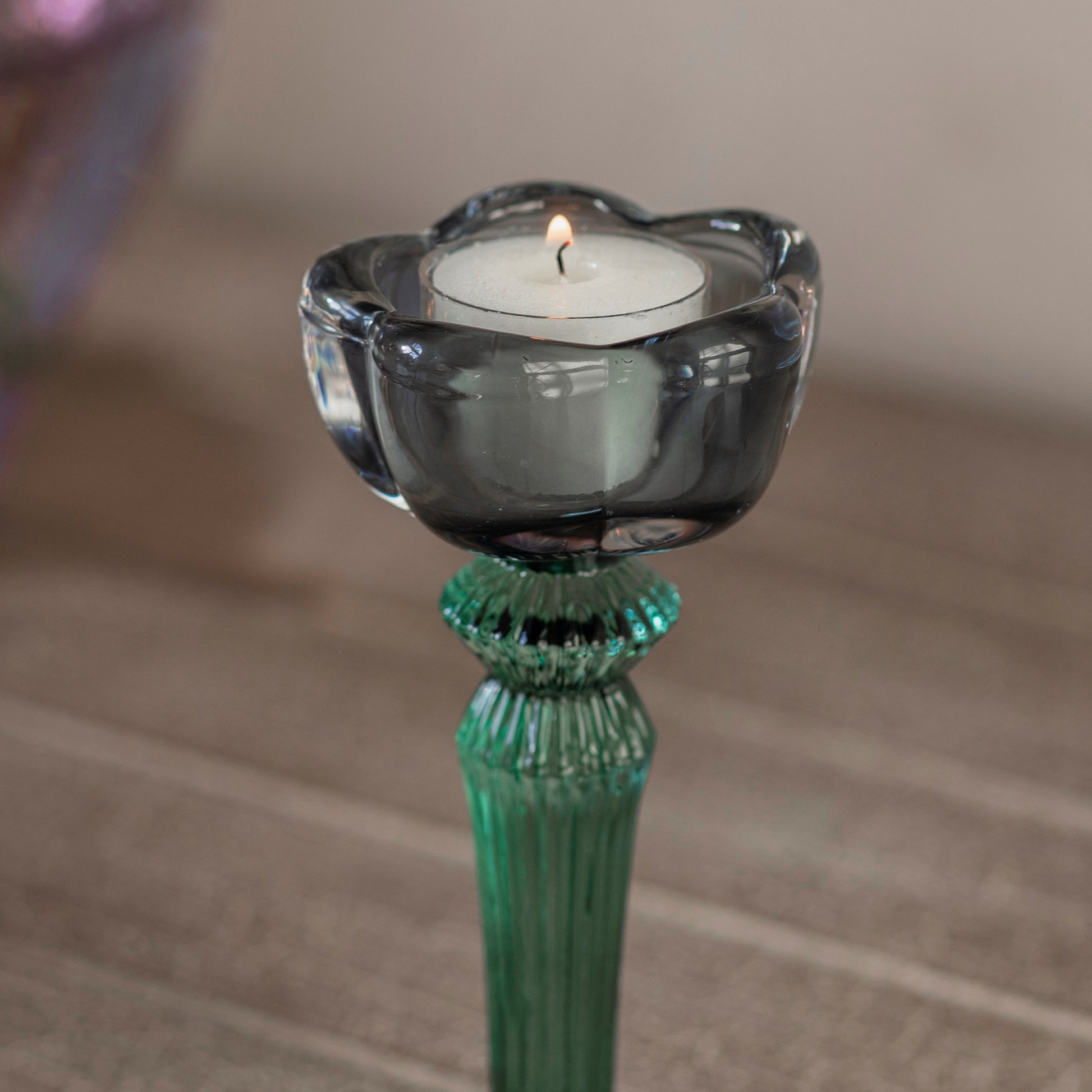 Twyford Smoke Petal Candlestick