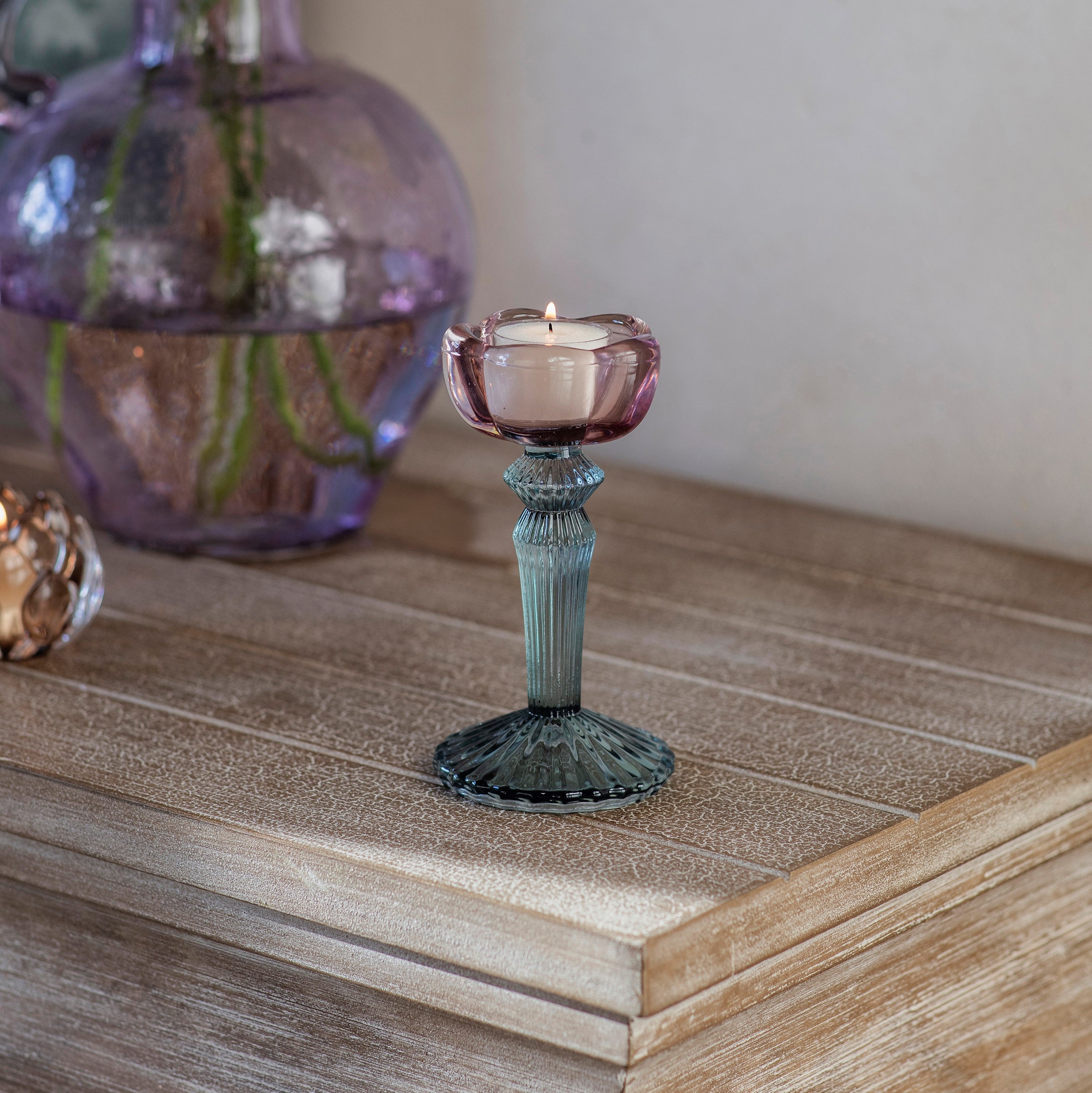 Twyford Mauve Petal Candlestick