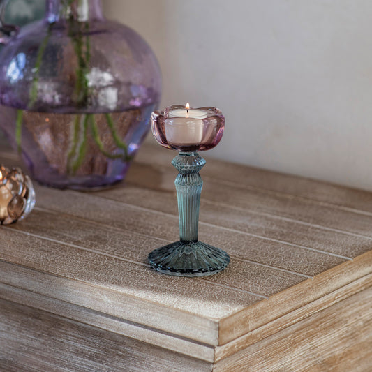 Twyford Mauve Petal Candlestick