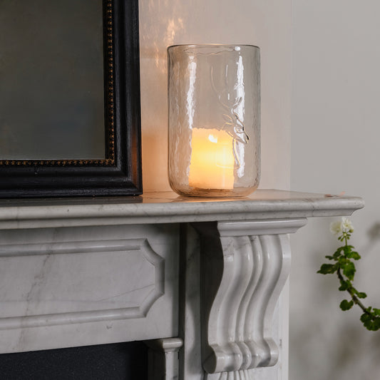 Da Gama Medium Glass Votive with Etched Stag