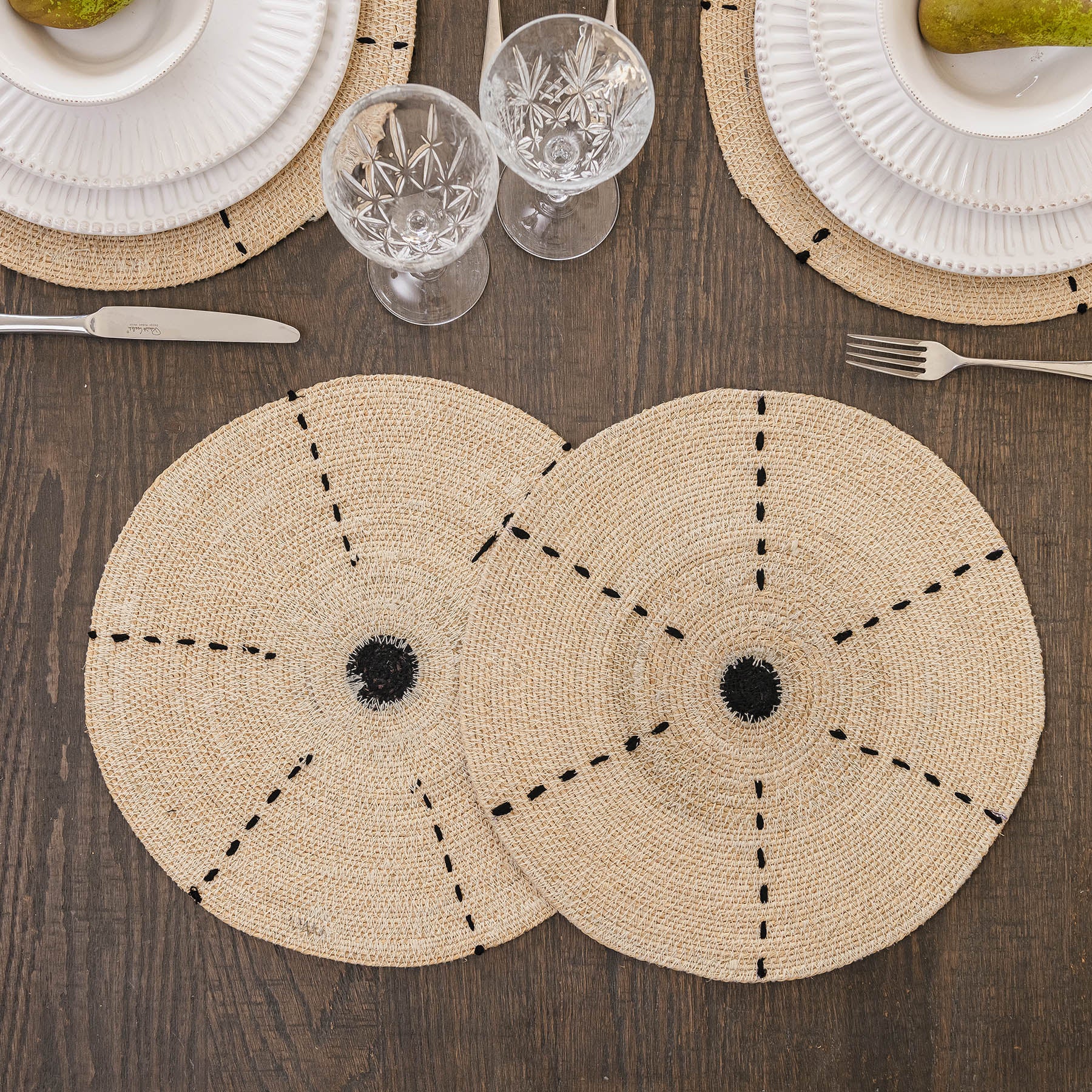 Hemlington 36cm Placemat with Black Stitching