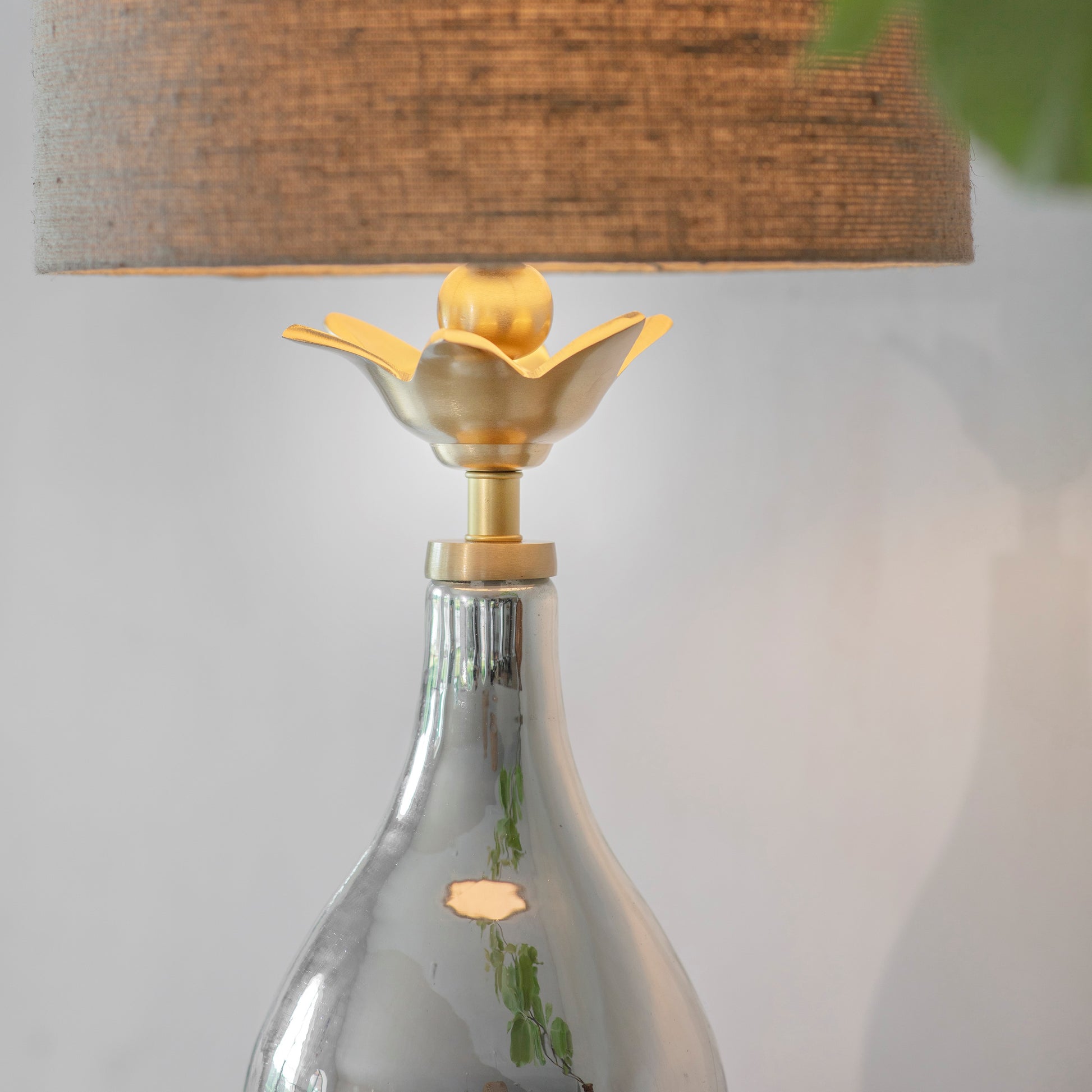 Claymore Mercury Glass Teardrop Lamp with Shade