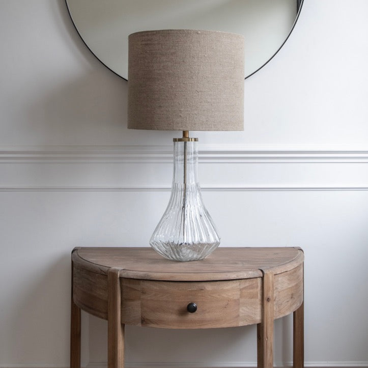 Claymore Clear Glass Fluted Lamp with Shade