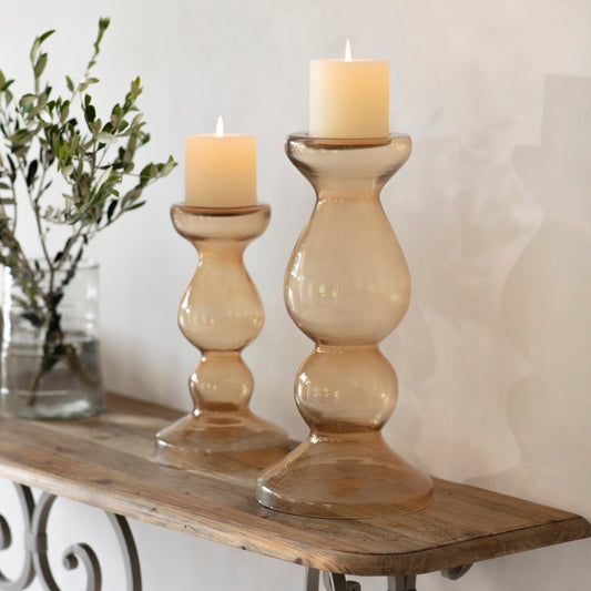 Claymore Oversized Amber Glass Candle Holder