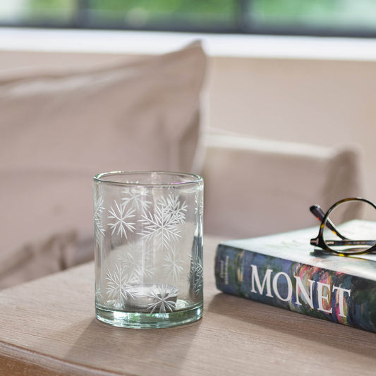 Claymore Glass Etched Snowflake Votive