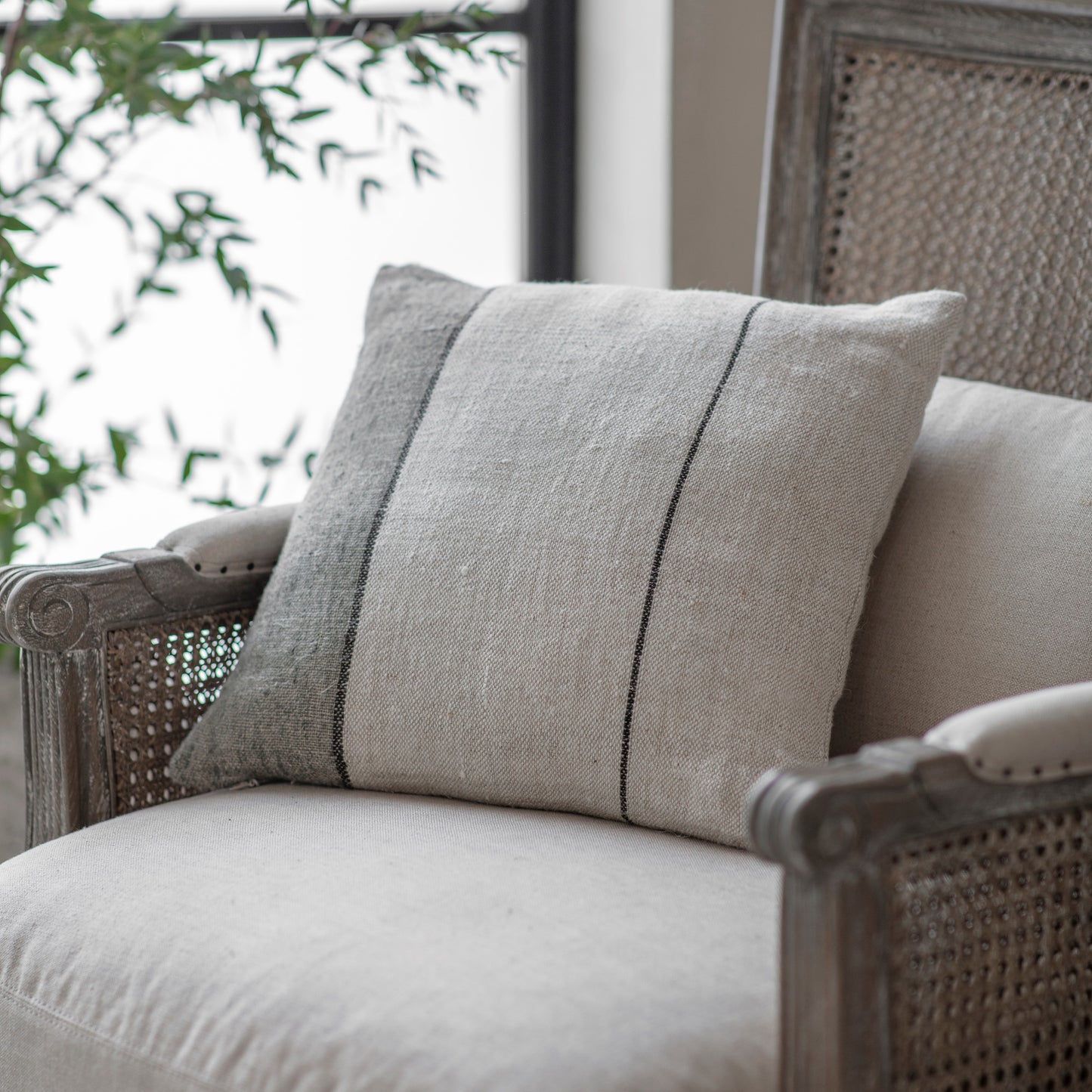 Walden 40cm Striped Linen Cushion