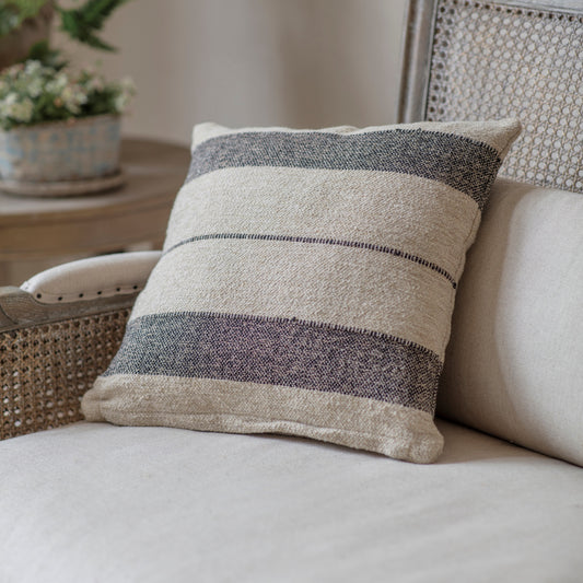 Walden 40cm Natural and Black Striped Cushion