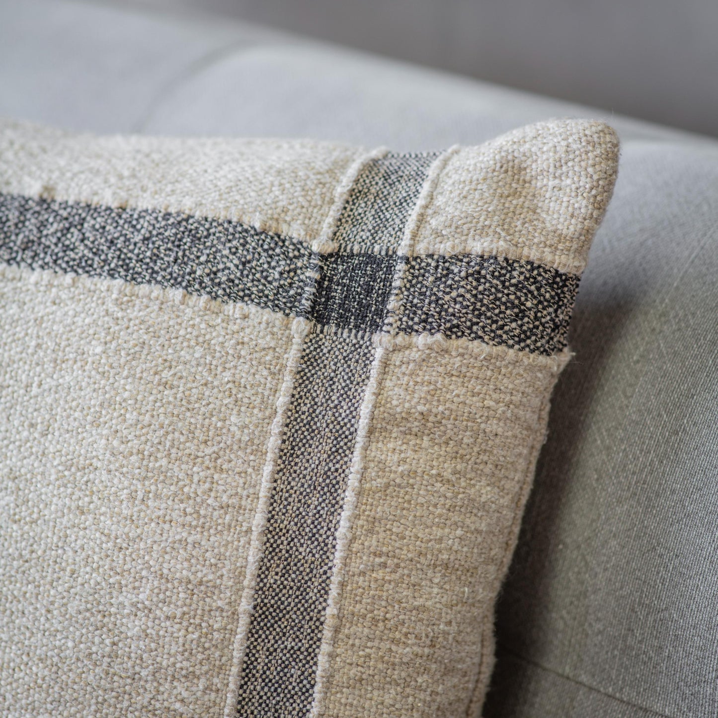 Walden 40cm Natural and Black Thick Lattice Cushion