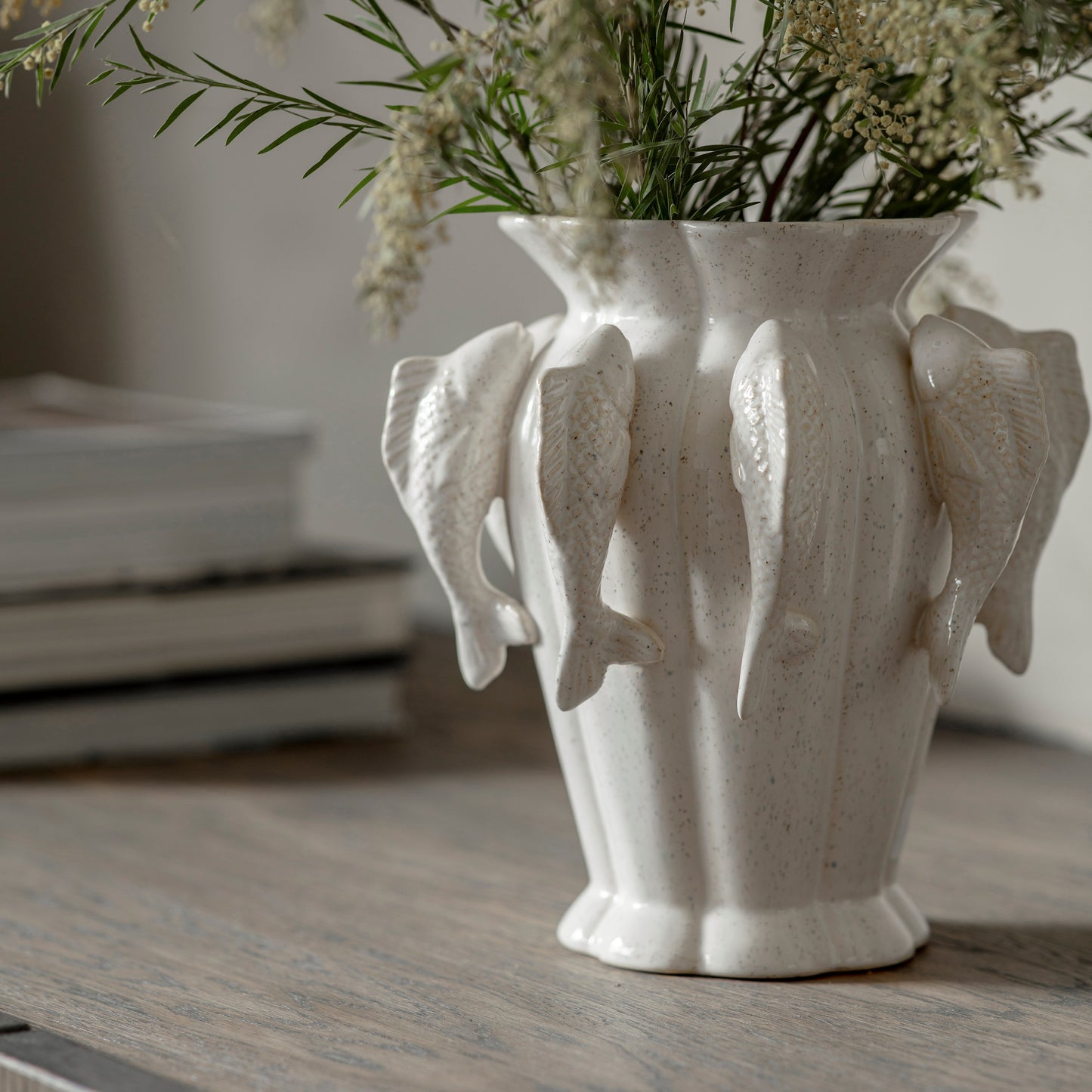 Portloe White Fish Vase