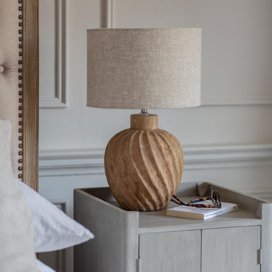 Dalhouise Wooden Twisted Table Lamp
