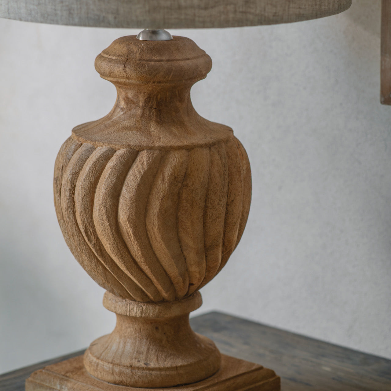 Dalhouise Wooden Rippled Table Lamp