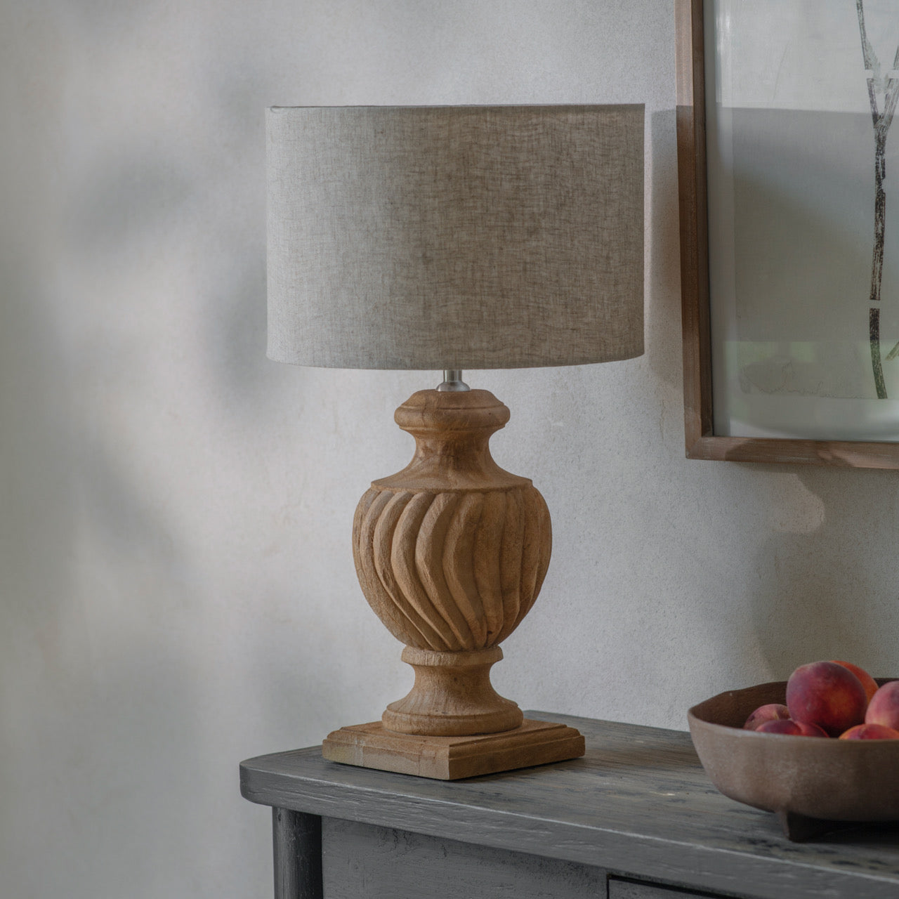 Dalhouise Wooden Rippled Table Lamp