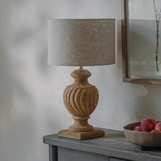 Dalhouise Wooden Rippled Table Lamp
