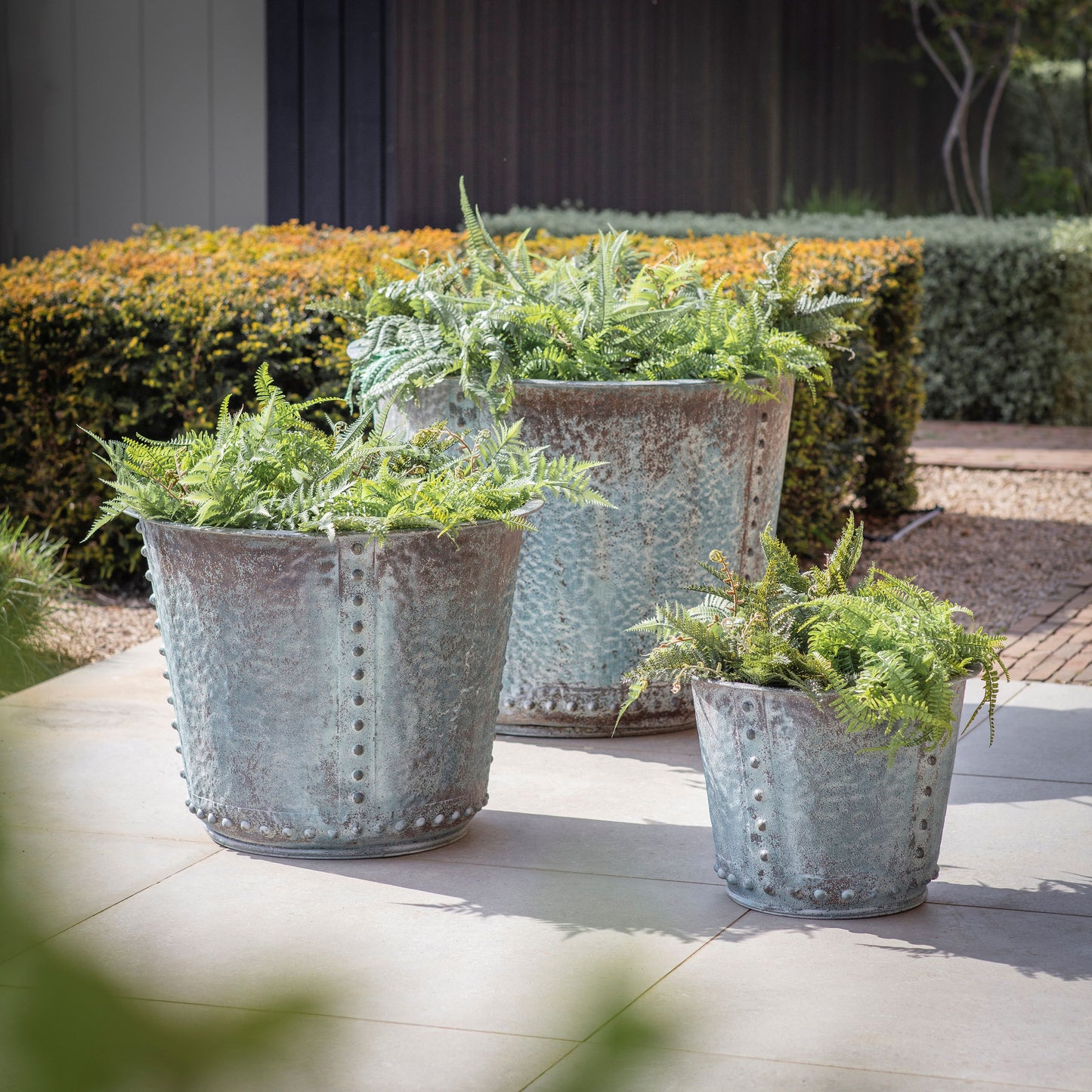 Yarnton Set of 3 Weathered Iron Planters