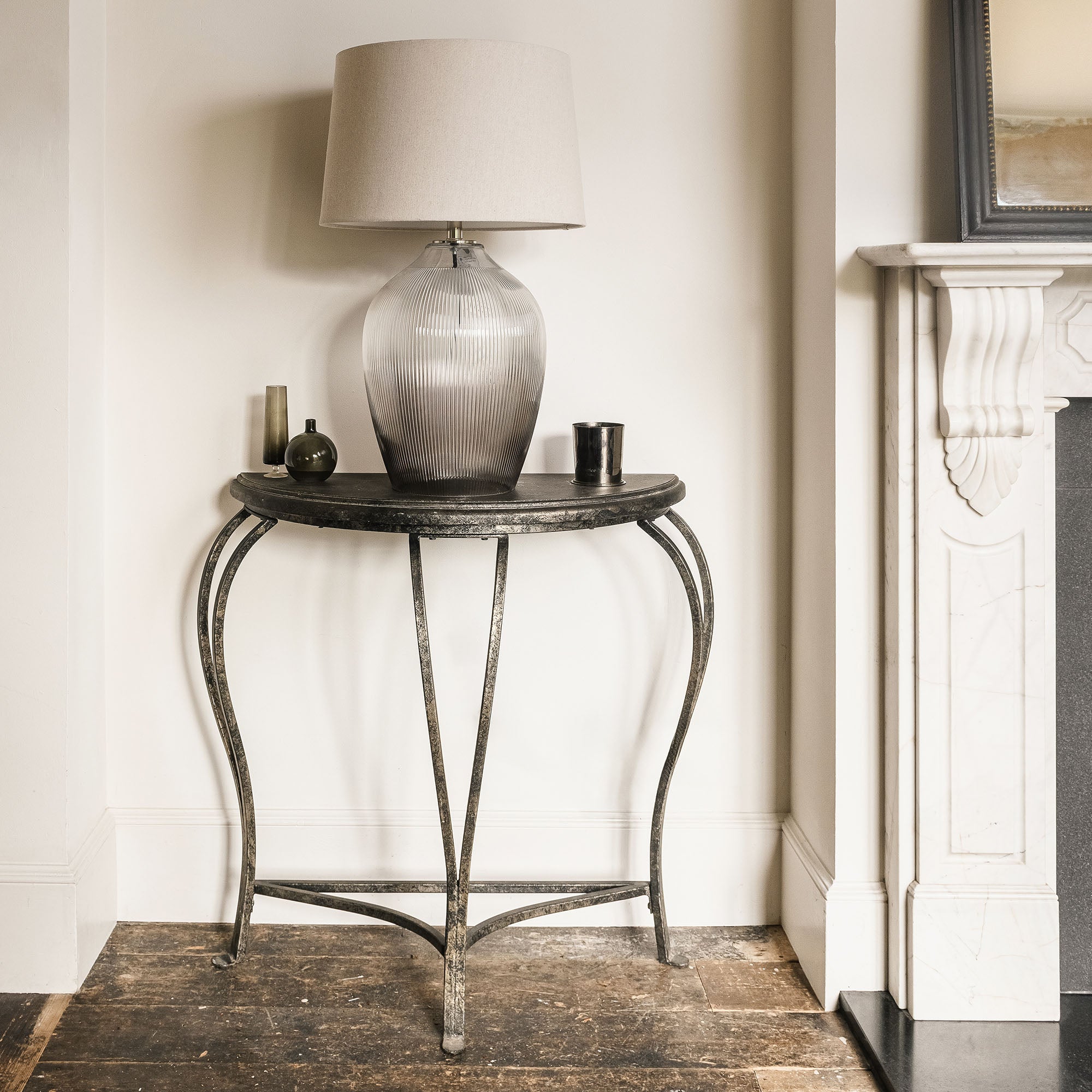 Clovelly Half-Moon Iron Side Table