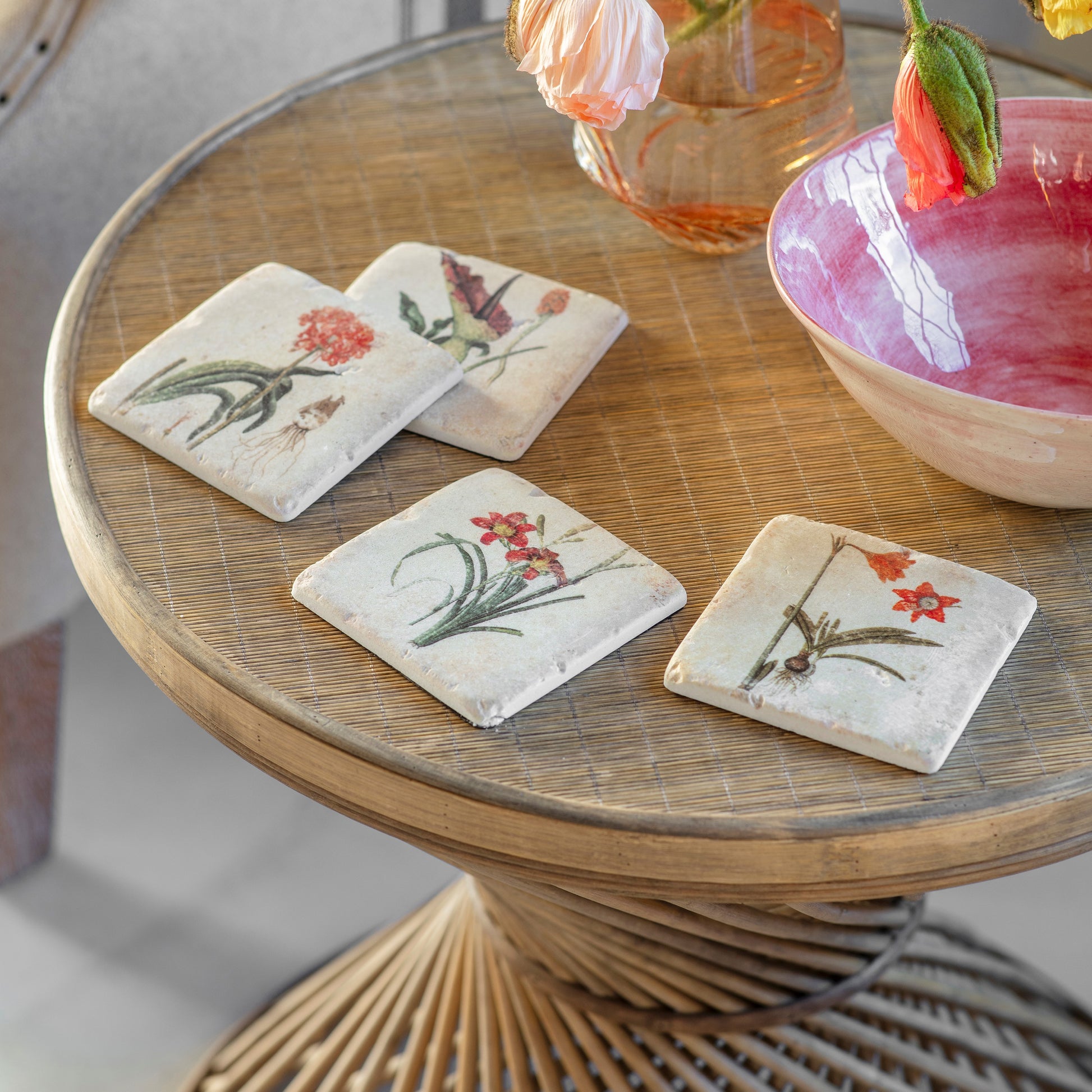 Clayton Set of 4 Floral Coasters