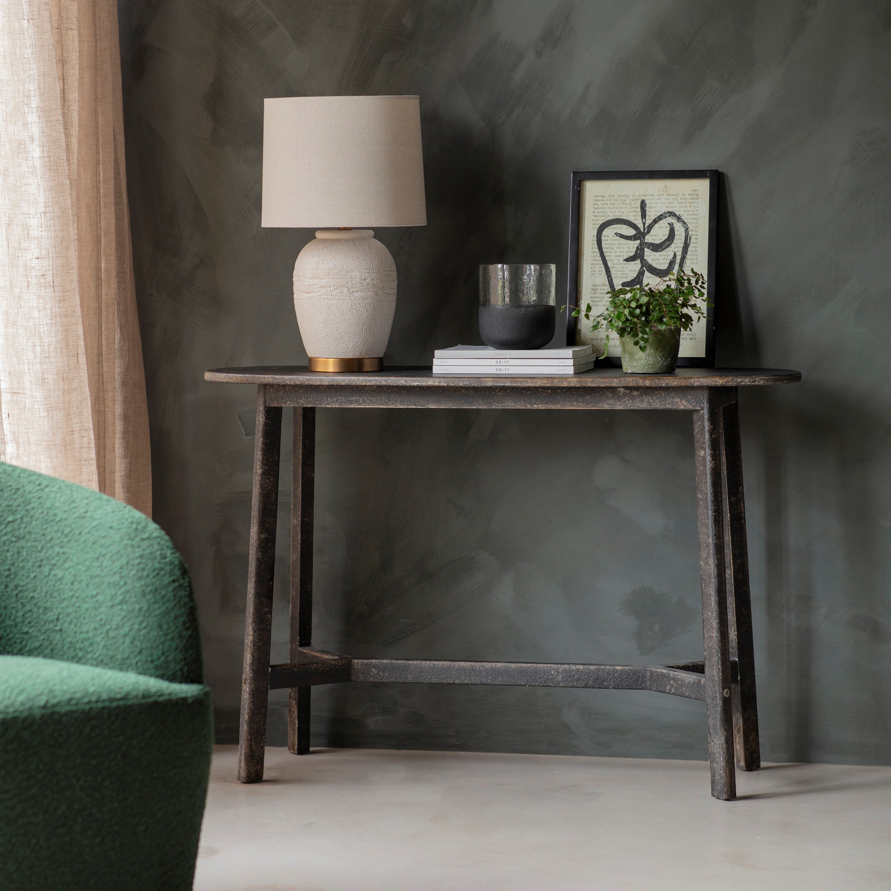 Clovelly Small Black Hall Table