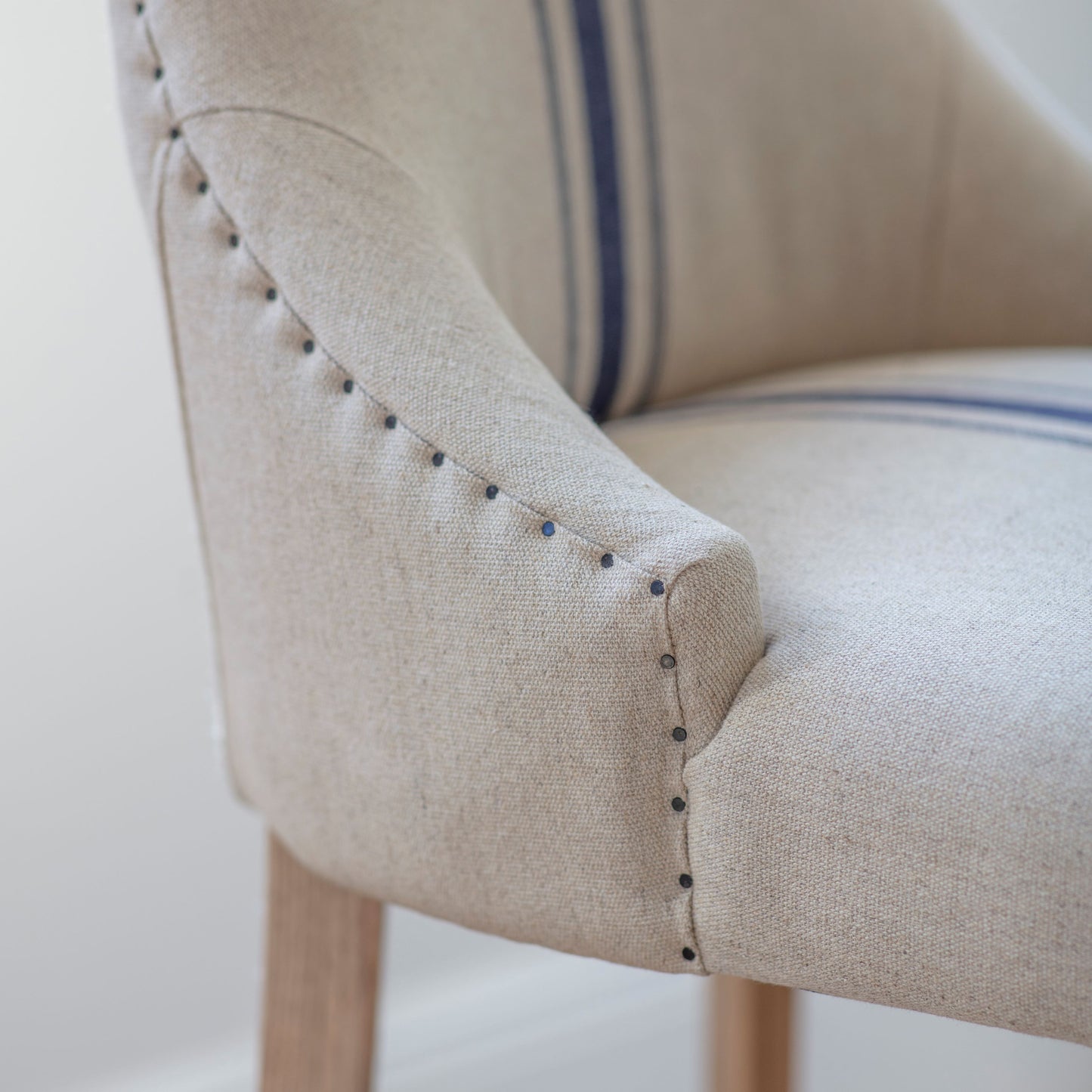 Monroe Blue Stripe Curved Bar Stool