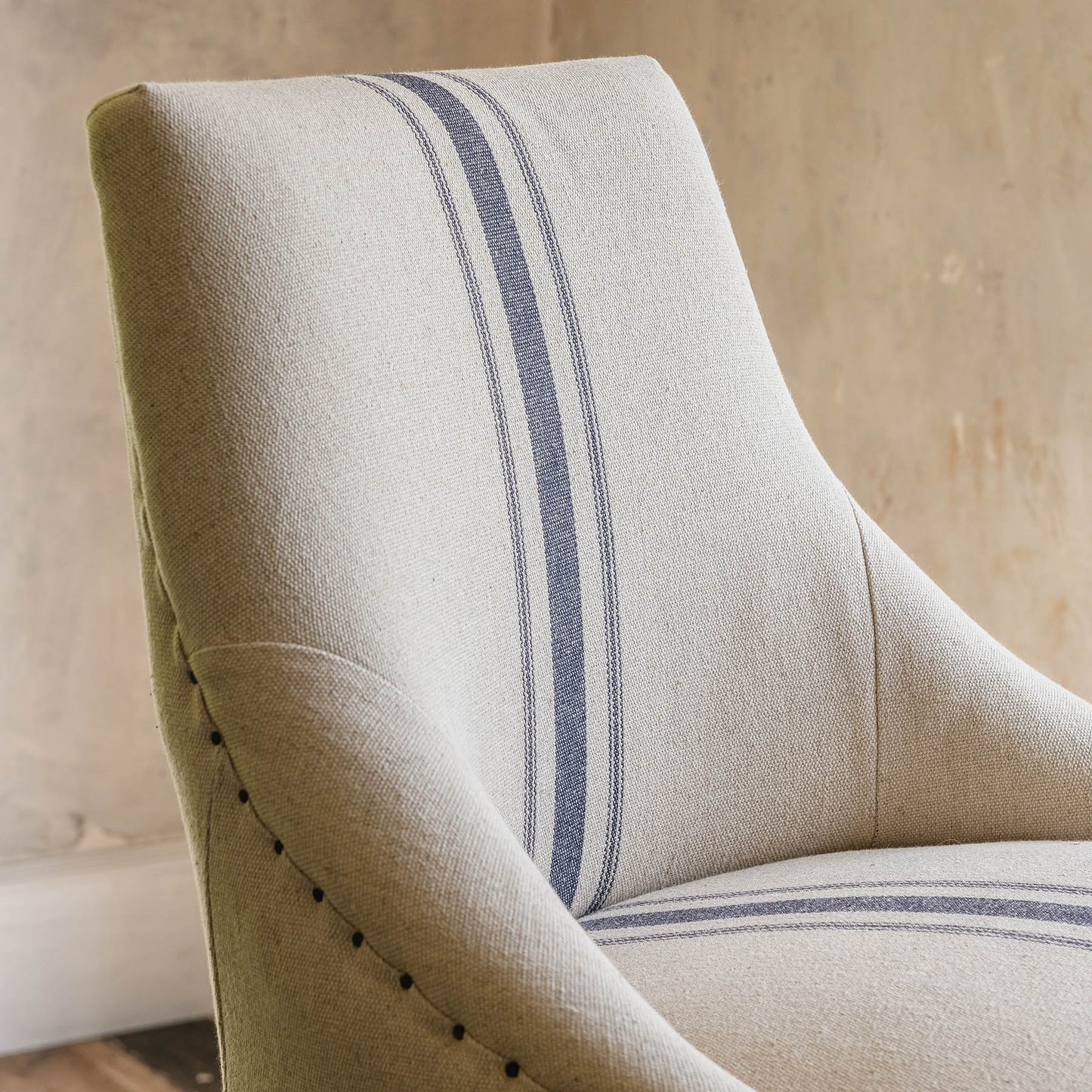 Monroe Blue Stripe Curved Bar Stool