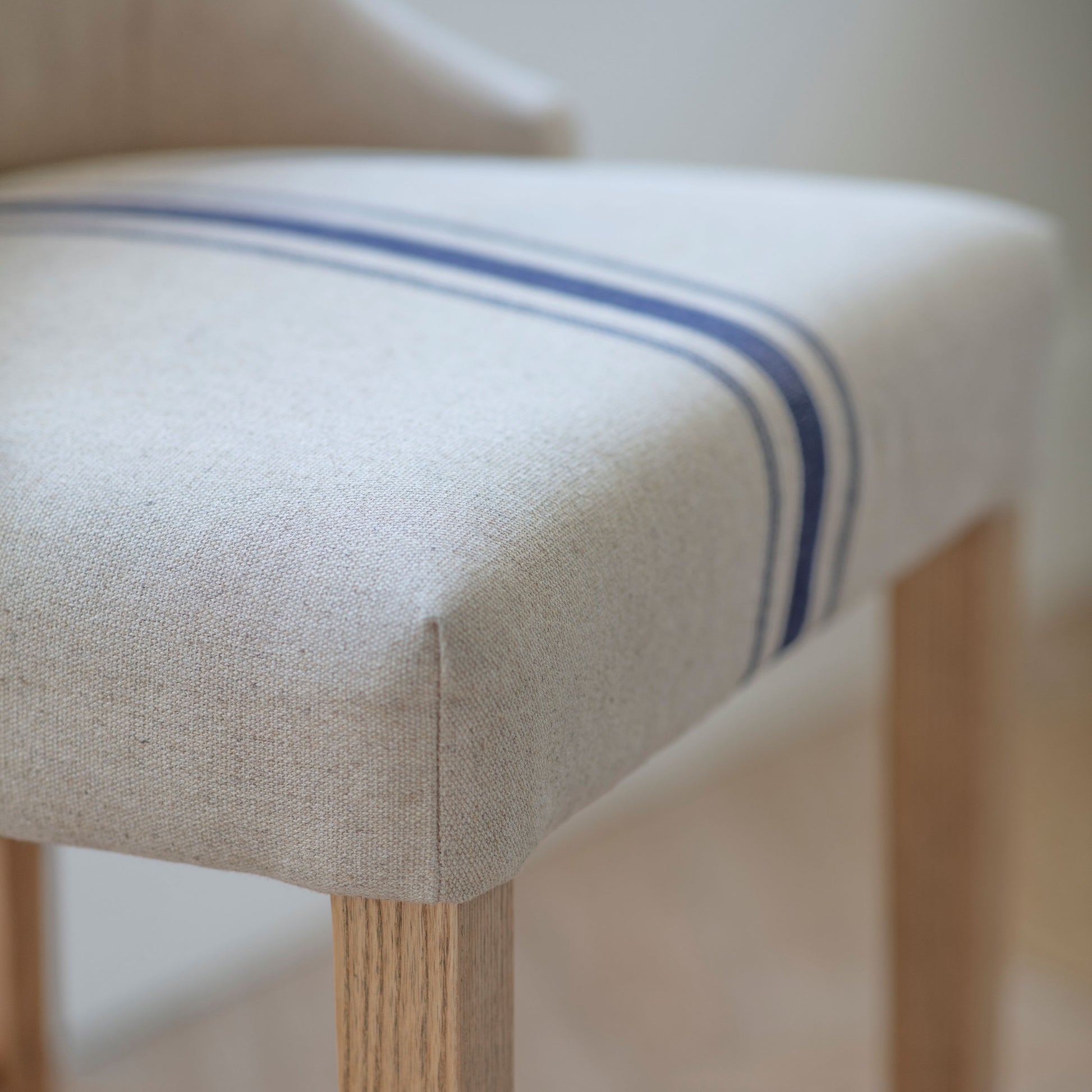 Monroe Blue Stripe Curved Bar Stool