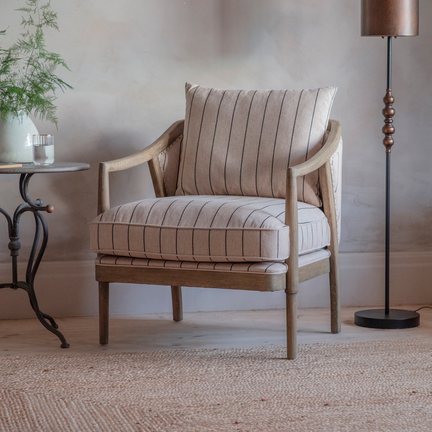 St Francis Striped Armchair