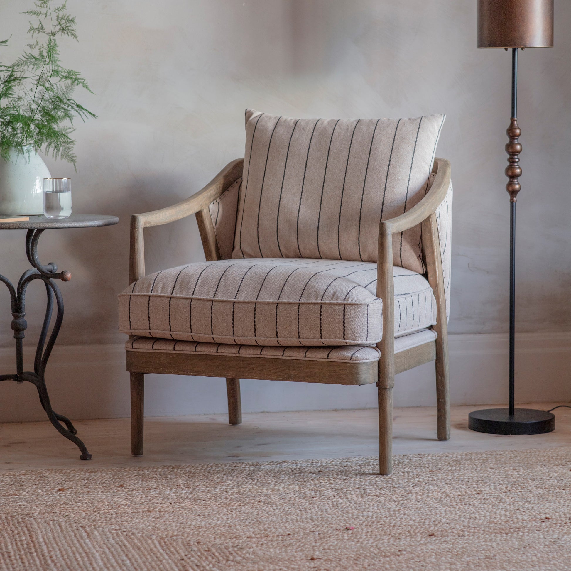 St Francis Striped Armchair