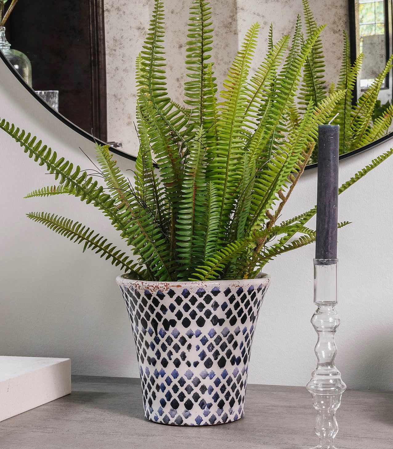 Faro Tapered Brick Tile Ceramic Pot