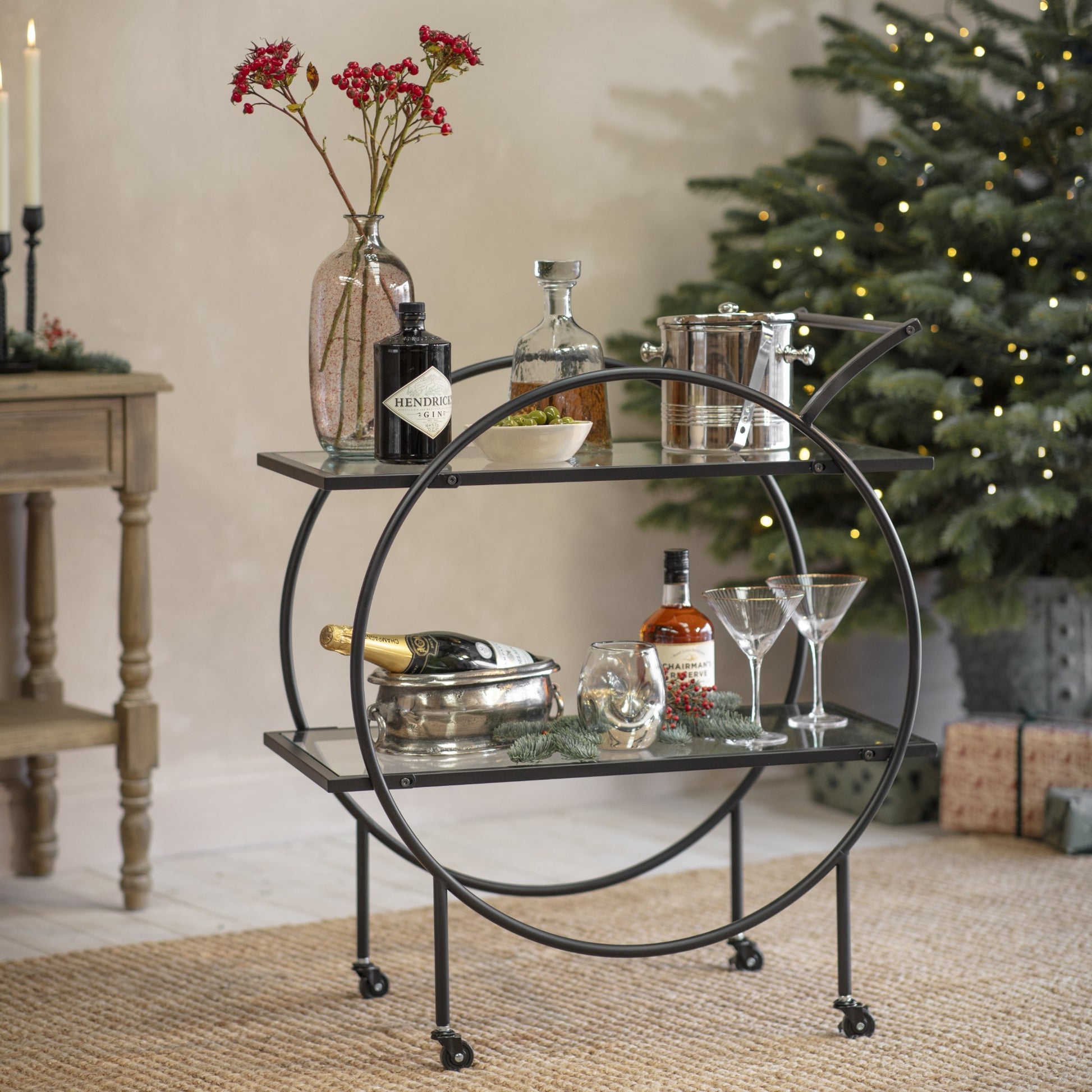 Portland Iron and Glass Drinks Trolley
