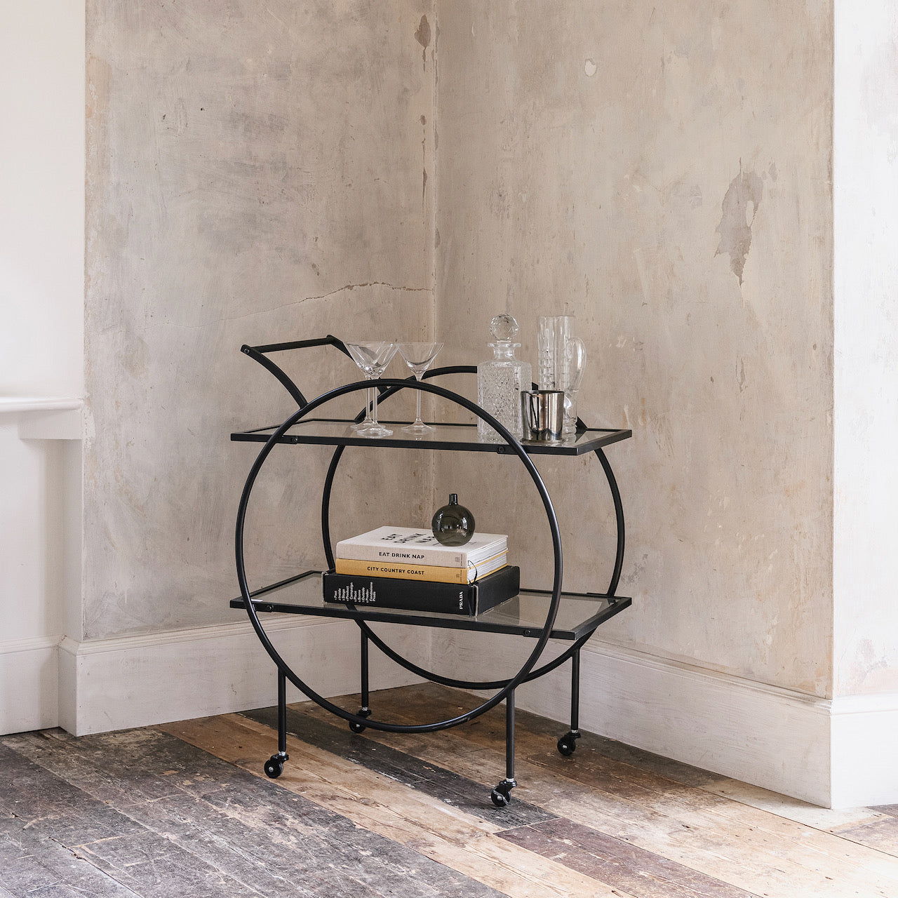 Portland Iron and Glass Drinks Trolley