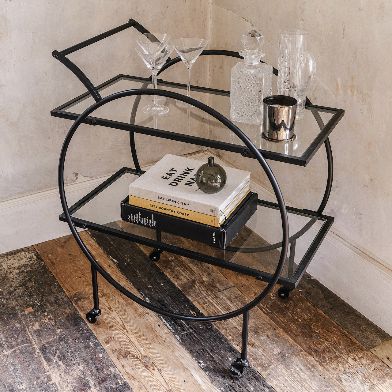 Portland Iron and Glass Drinks Trolley
