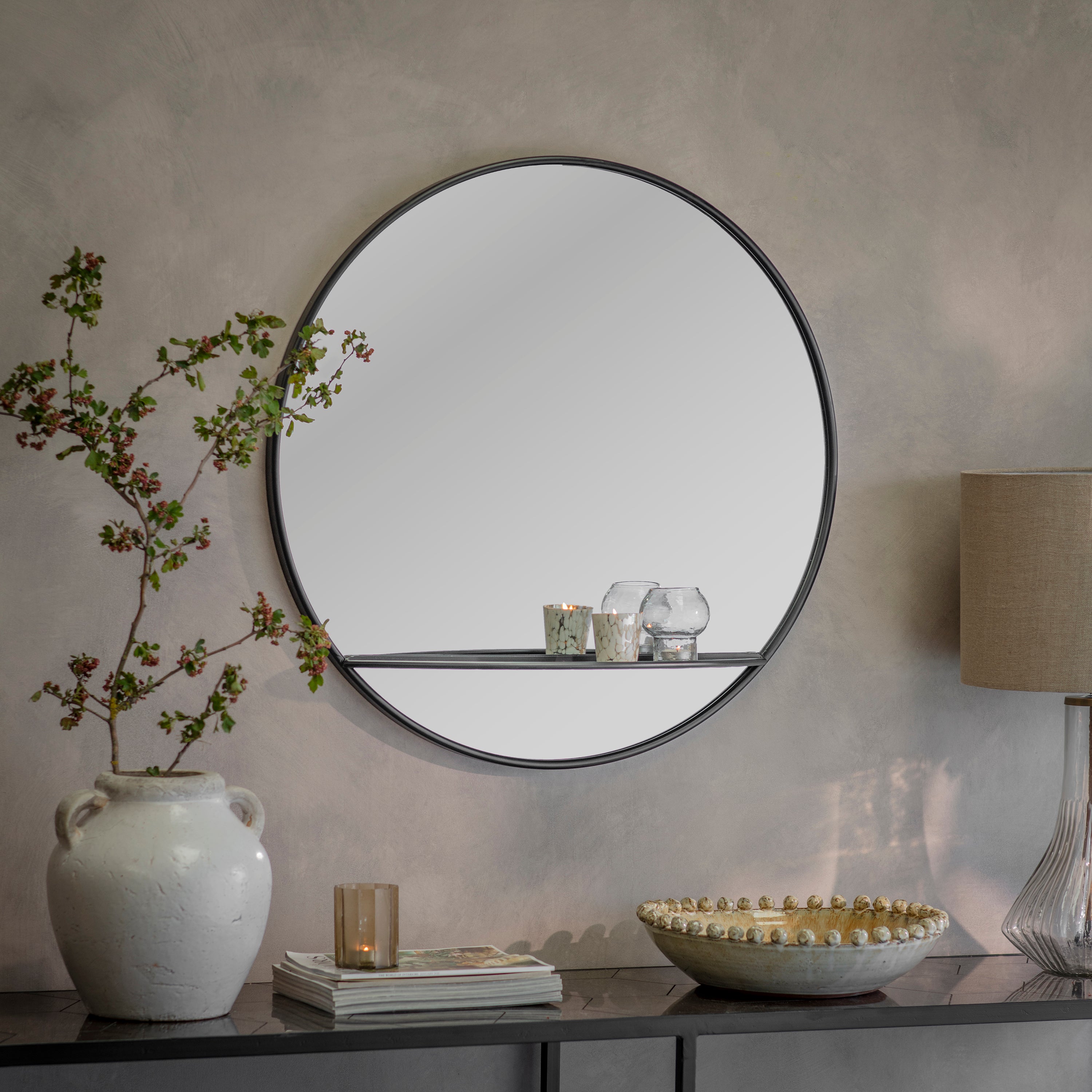 Portland Iron Shelf Mirror
