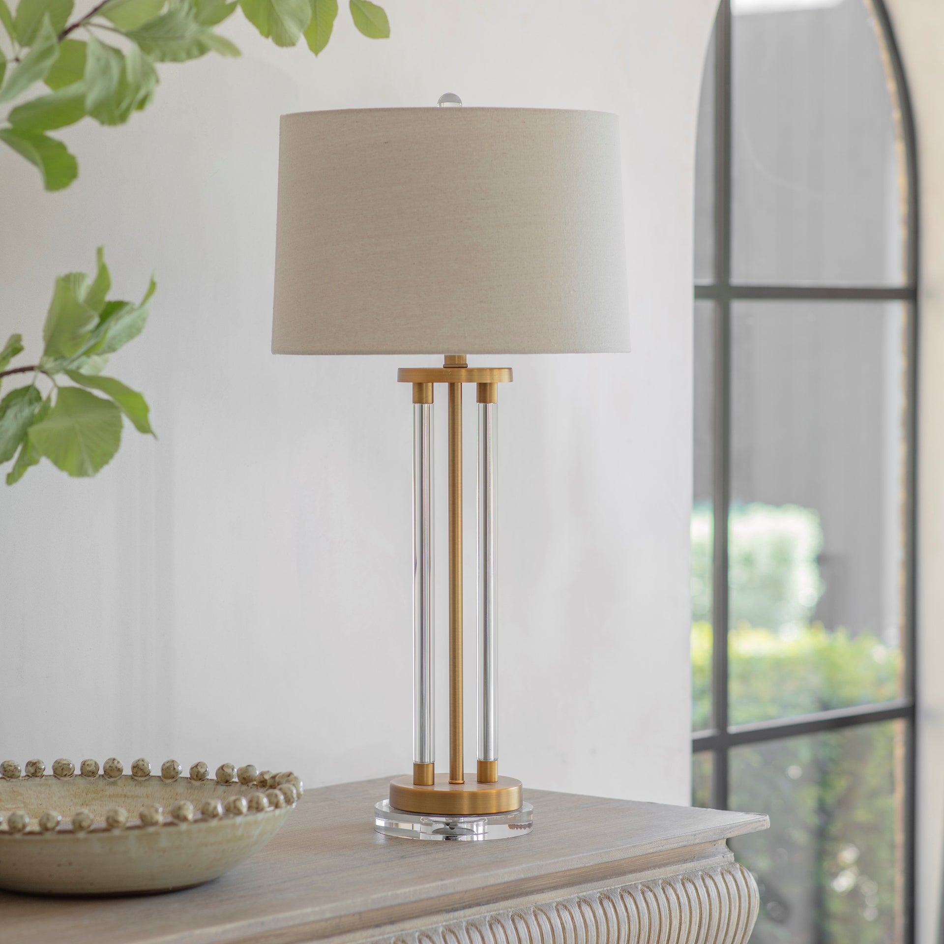 Clifton Twin Tube Glass Table Lamp