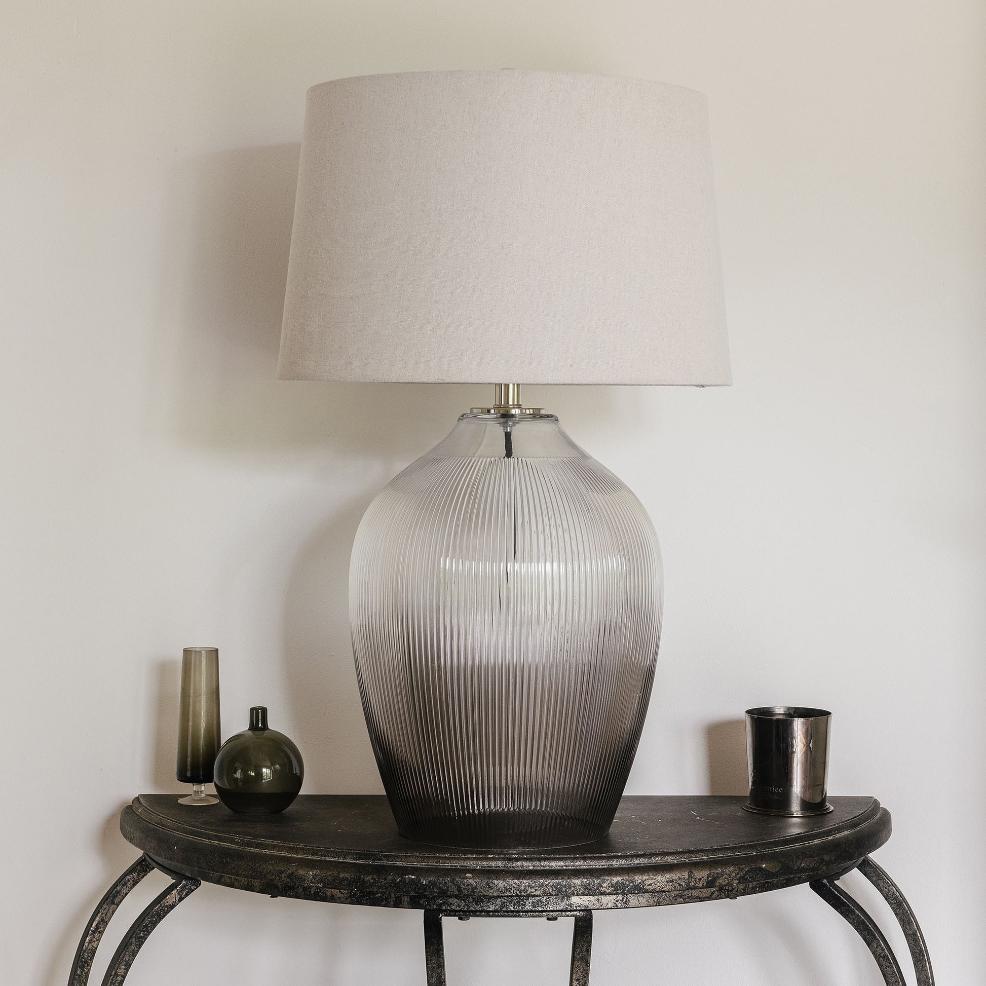 Waldron Smokey Glass Table Lamp