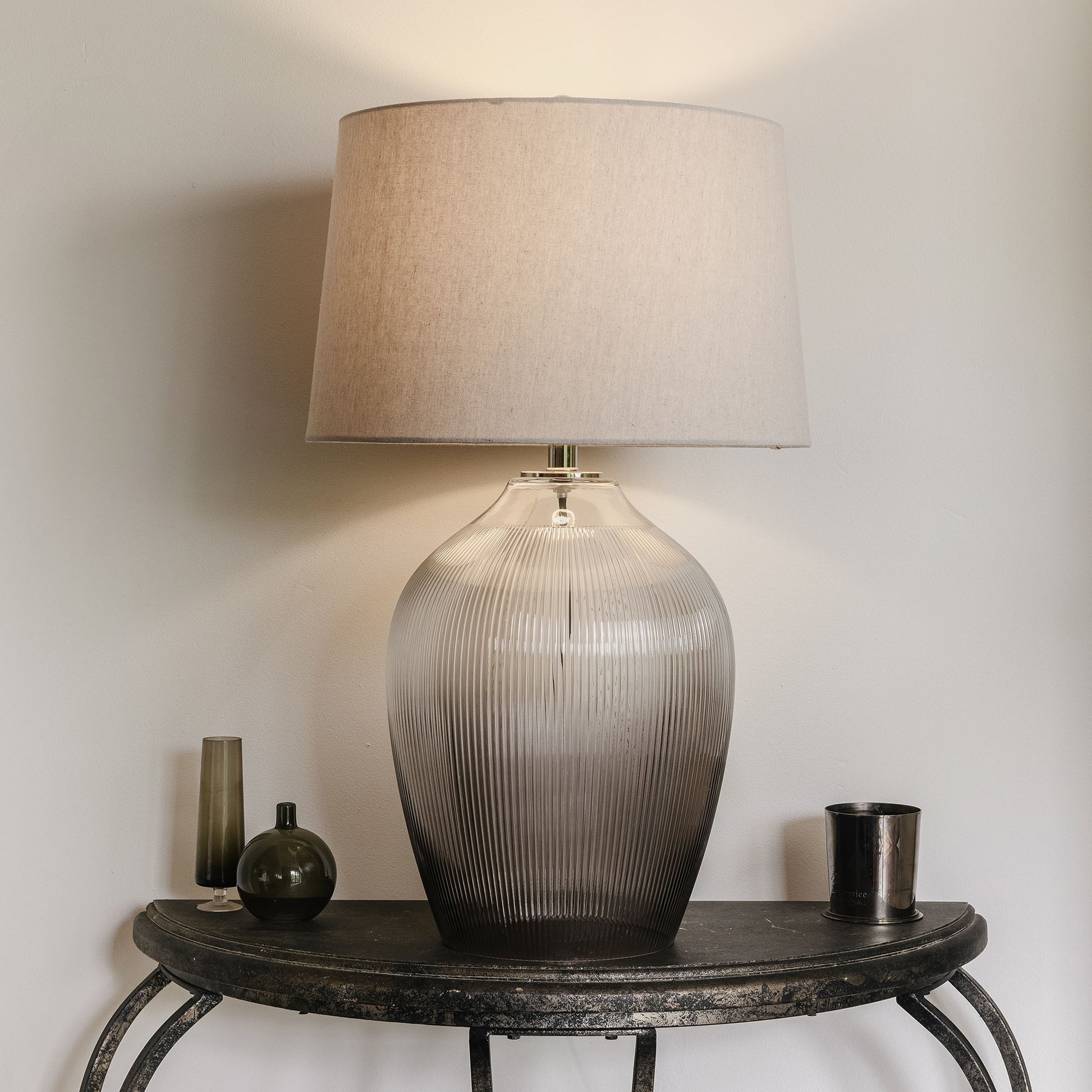 Waldron Smokey Glass Table Lamp