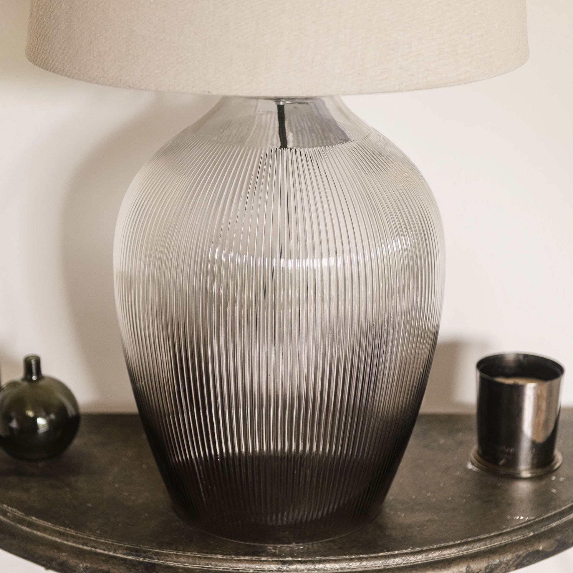 Waldron Smokey Glass Table Lamp