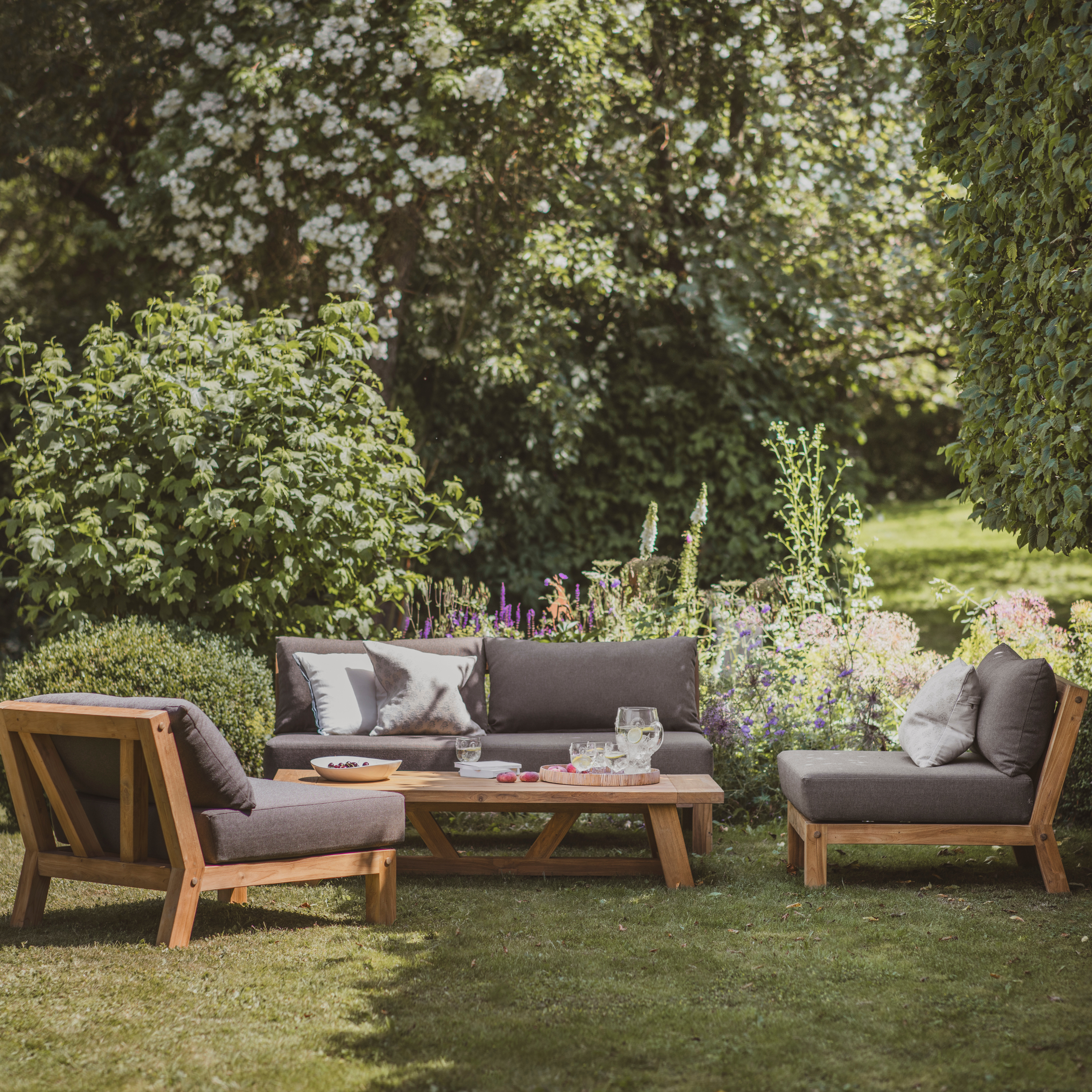 Lindley Reclaimed Teak Garden Lounge Set
