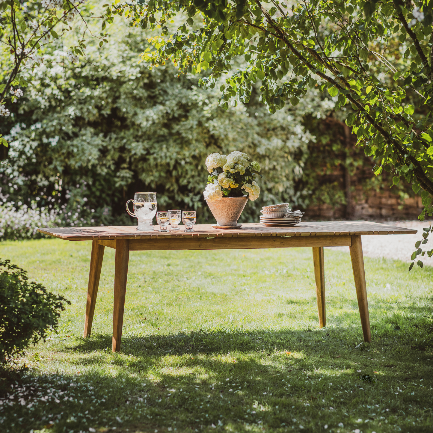 Bibury Reclaimed Teak Extending Garden Dining Table